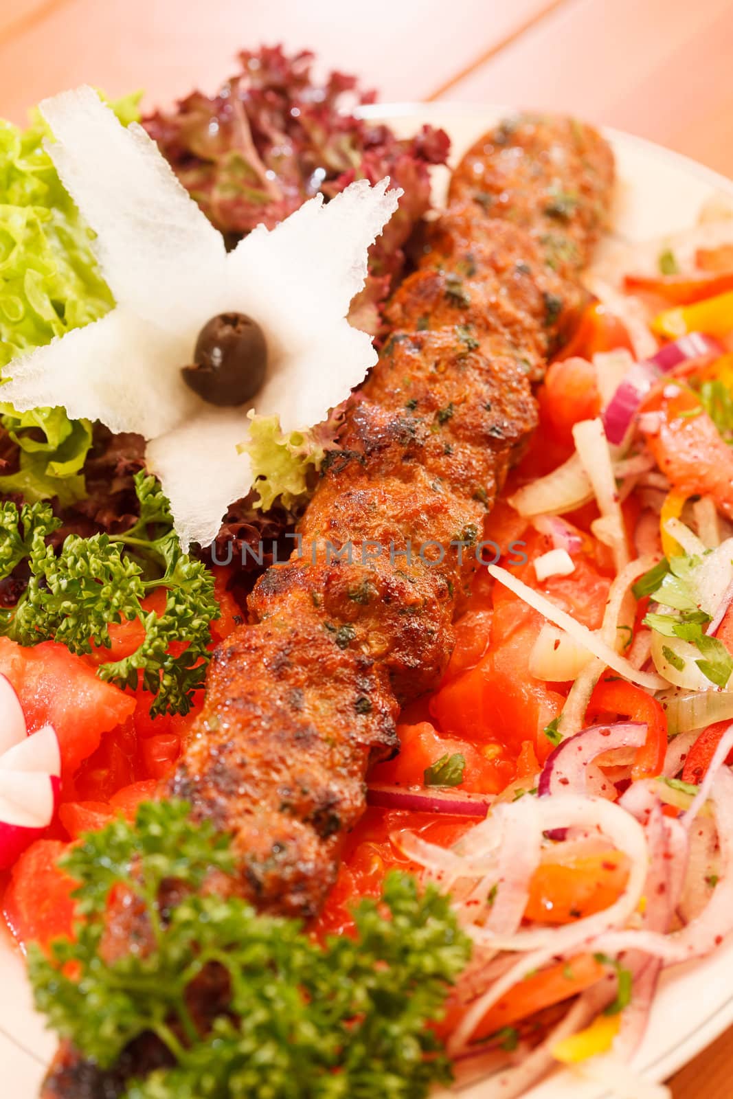 kebab with vegetables