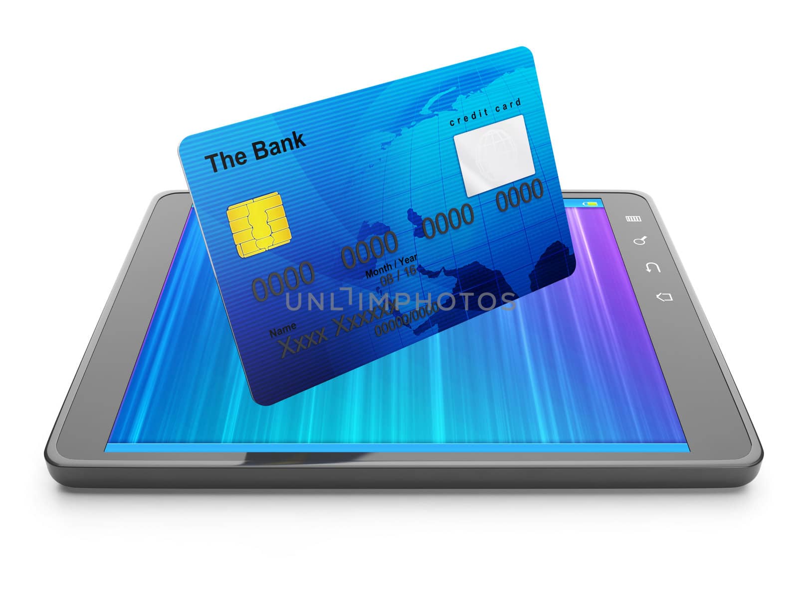 Mobile Banking. Credit card and tablet by kolobsek