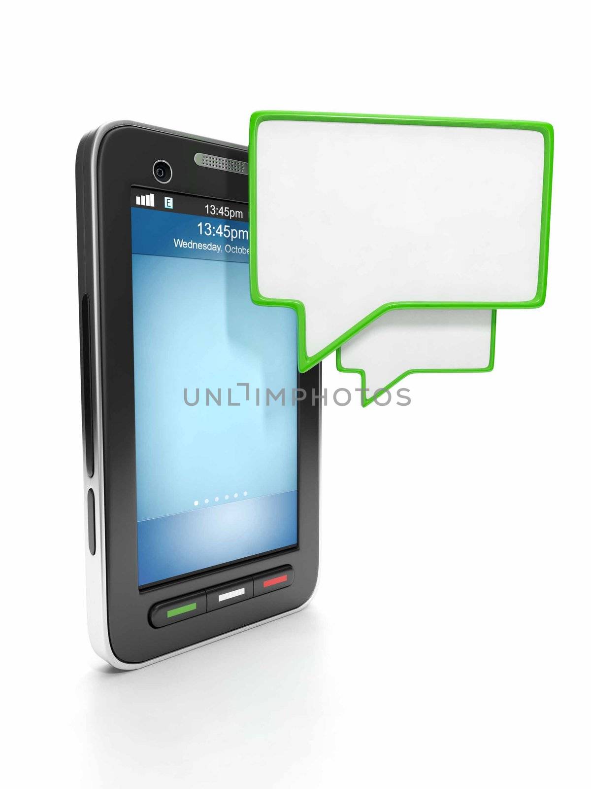 Mobile technology. Communication through instant messaging on a  by kolobsek