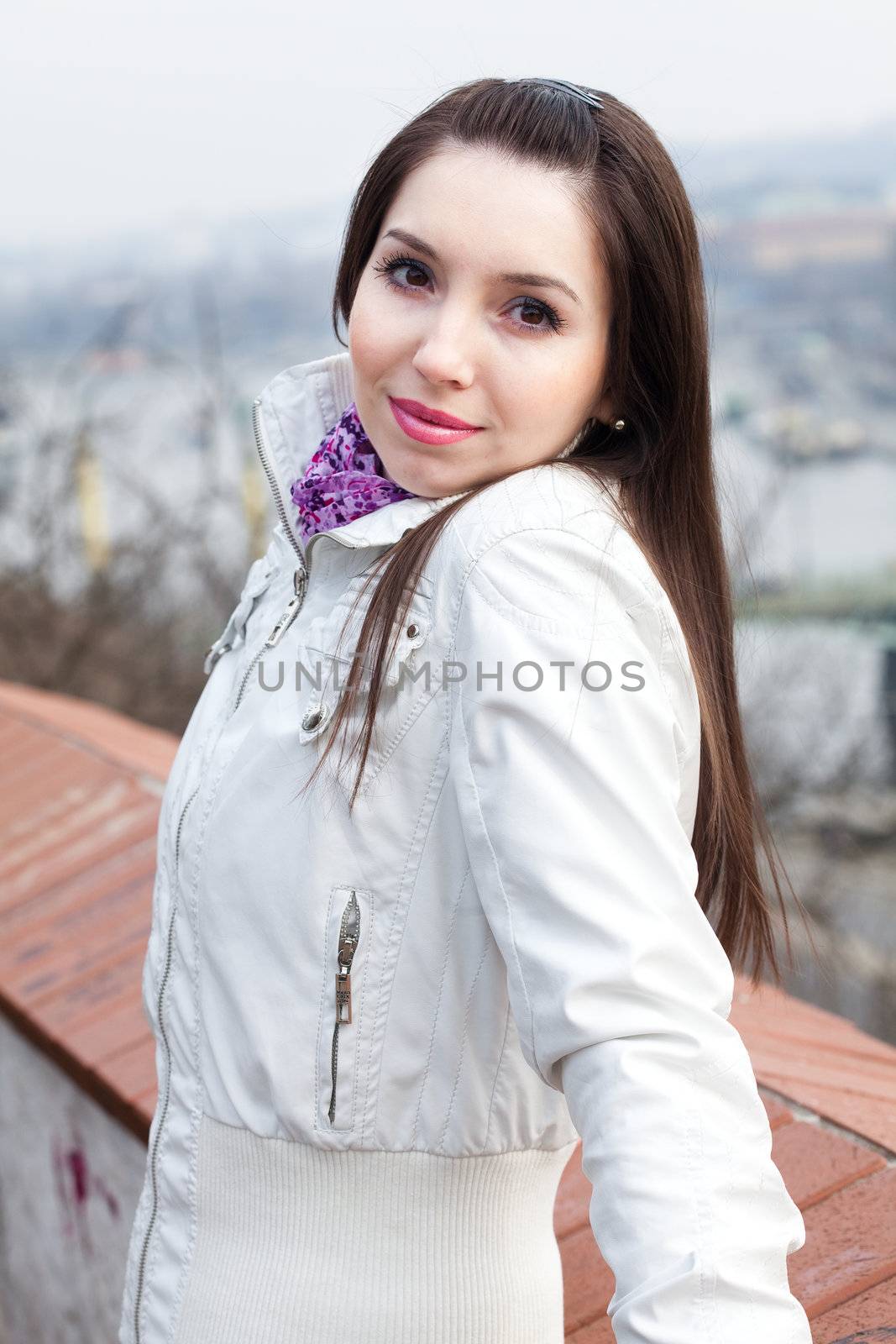 portrait of a beautiful young woman in Prague