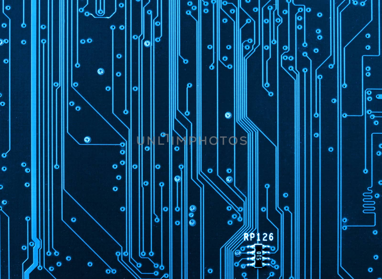 Computer circuit board closeup by anterovium