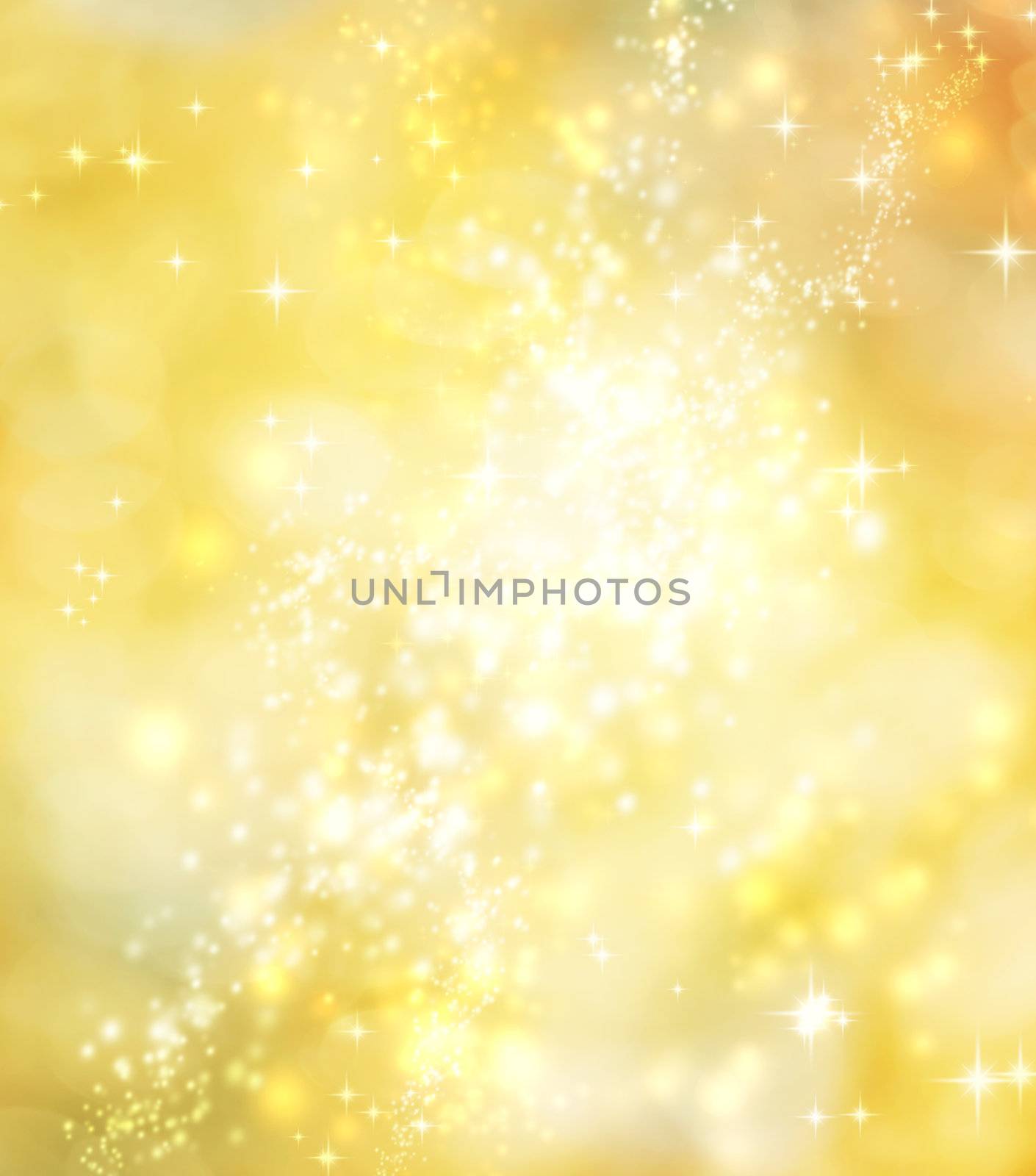 Abstract Lights on Yellow Gold Colored Background 