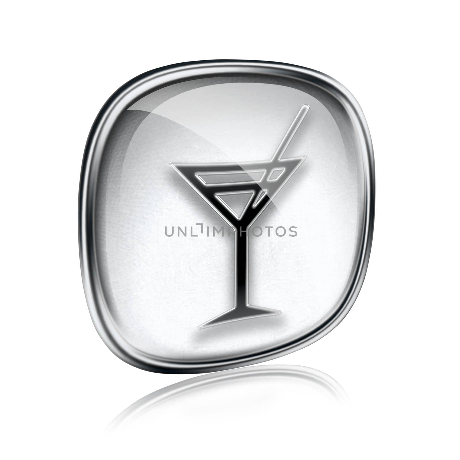 wine-glass icon grey glass, isolated on white background.