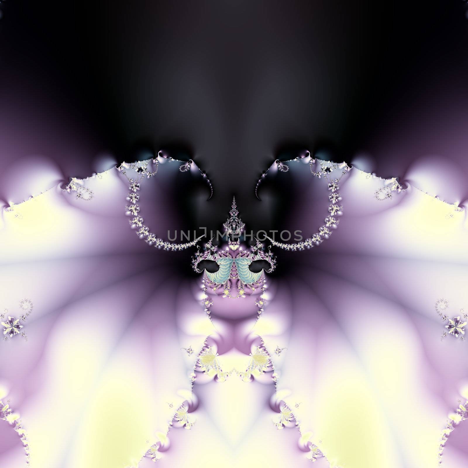 Elegant fractal design, abstract psychedelic art, purple butterfly