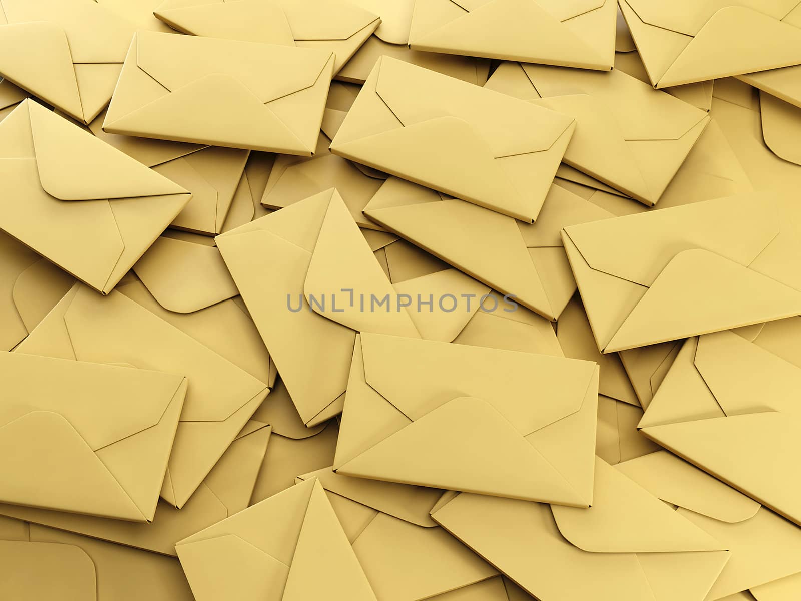 3d illustration: A group of envelopes