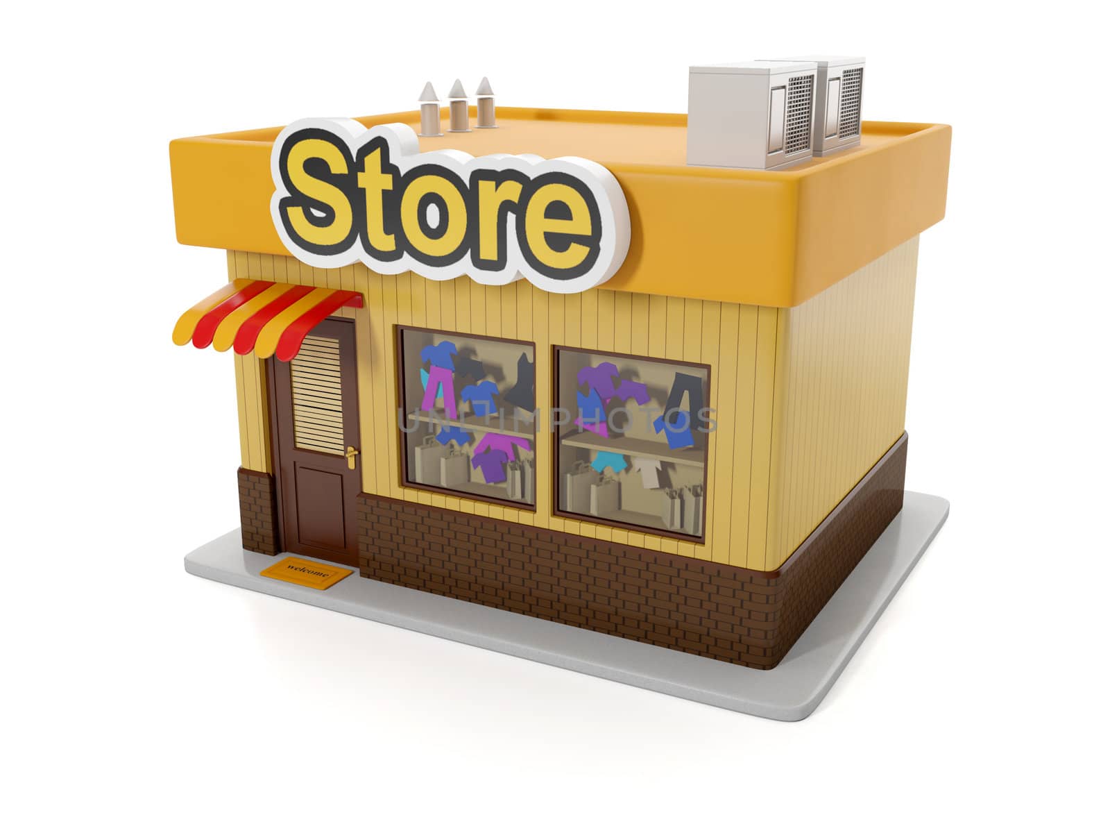 3d illustration: Building store.