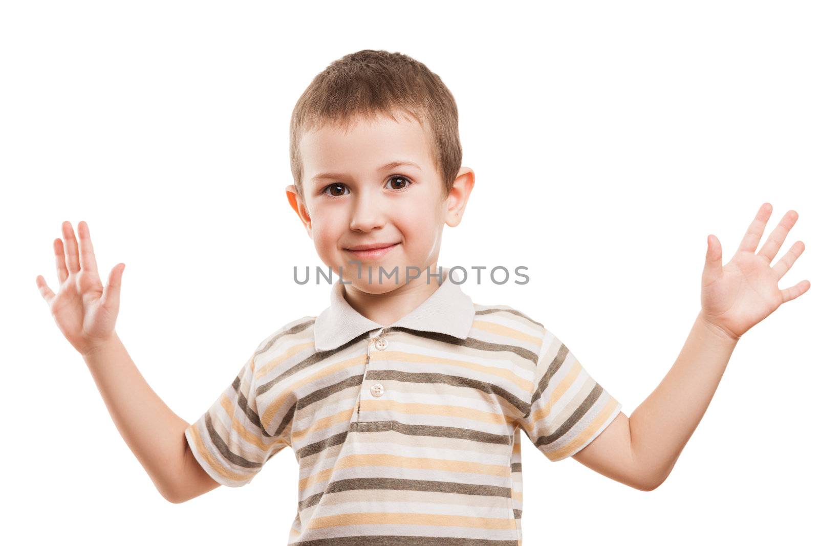 Little gesturing child boy happiness fun smiling