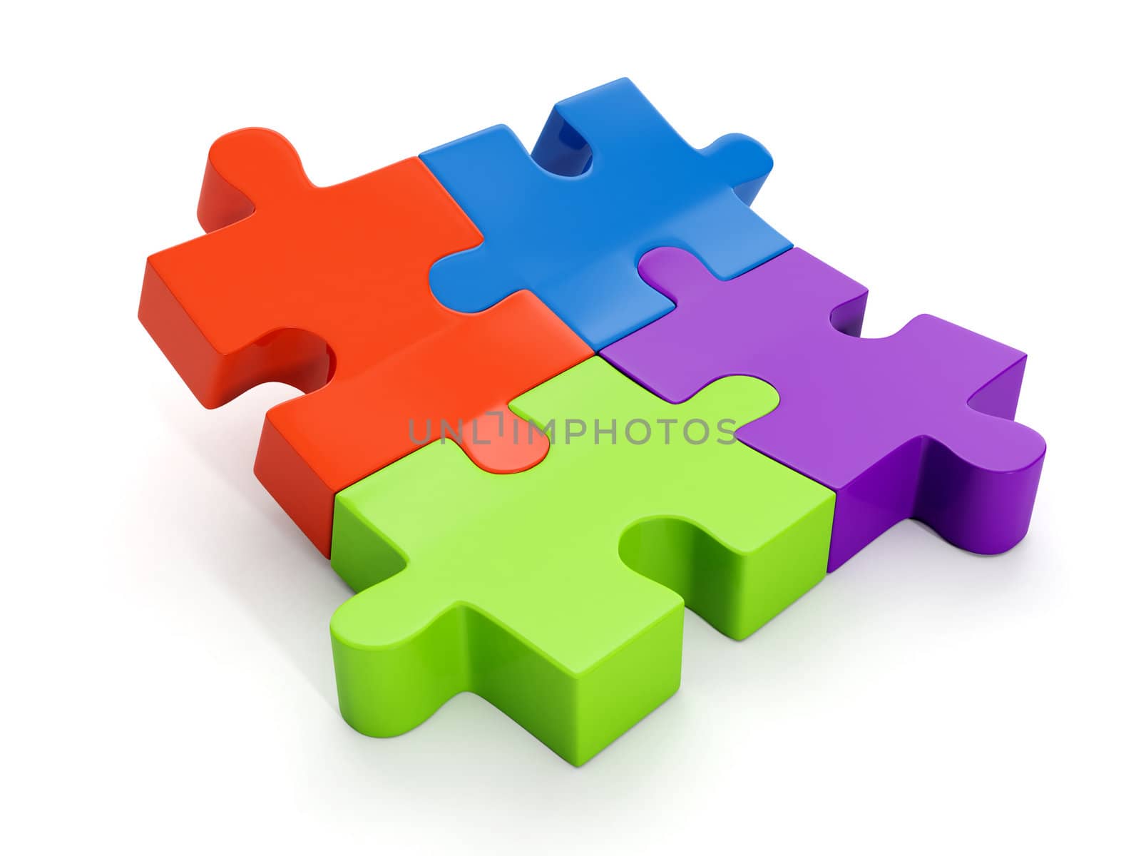 3d illustration: A group of puzzles, the designer by kolobsek