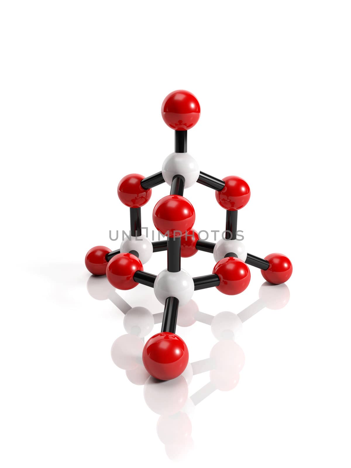 3d illustration: Molecular crystal lattice, visual model by kolobsek