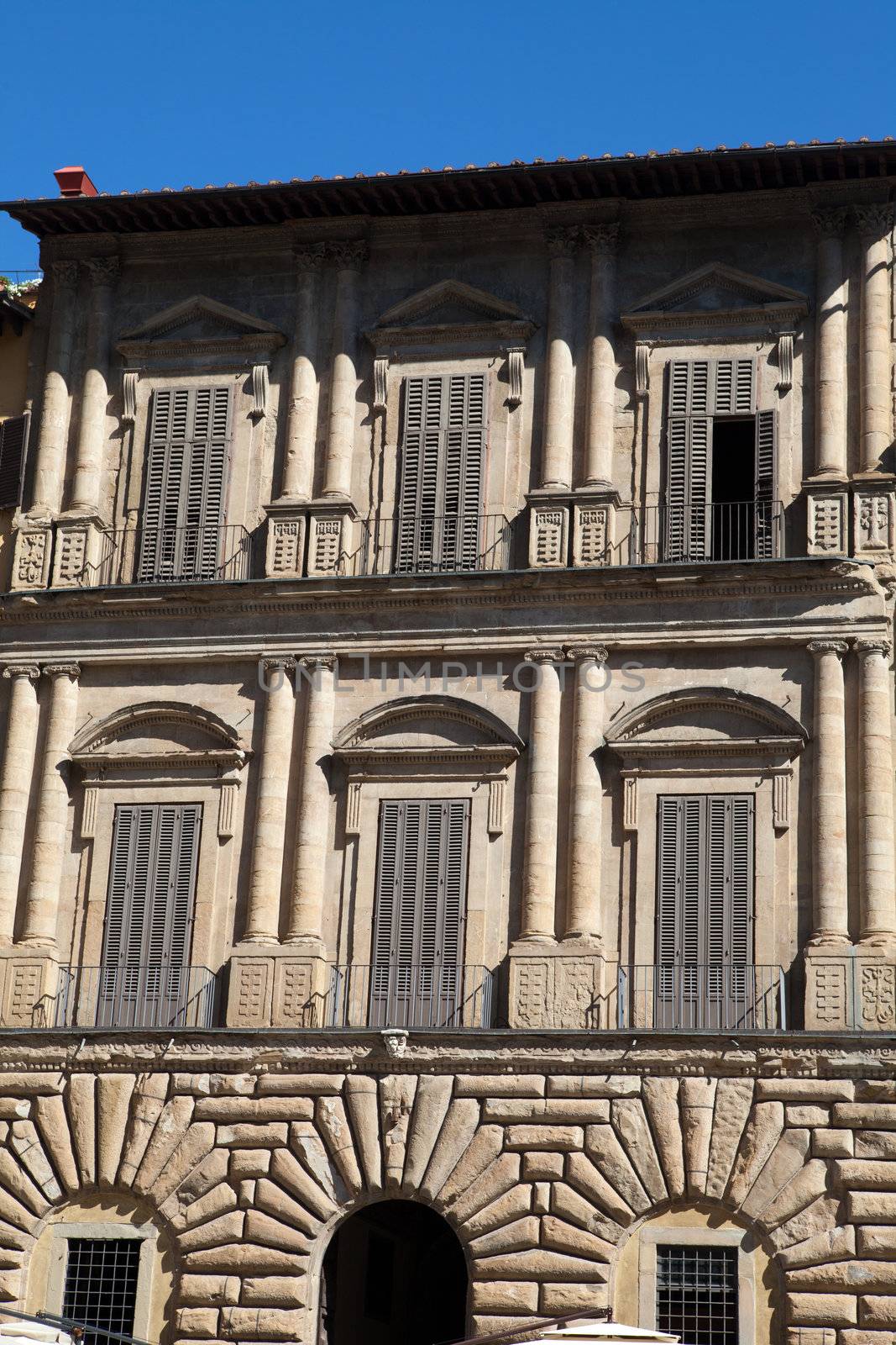 The facade of the Renaissance-palace in Florence