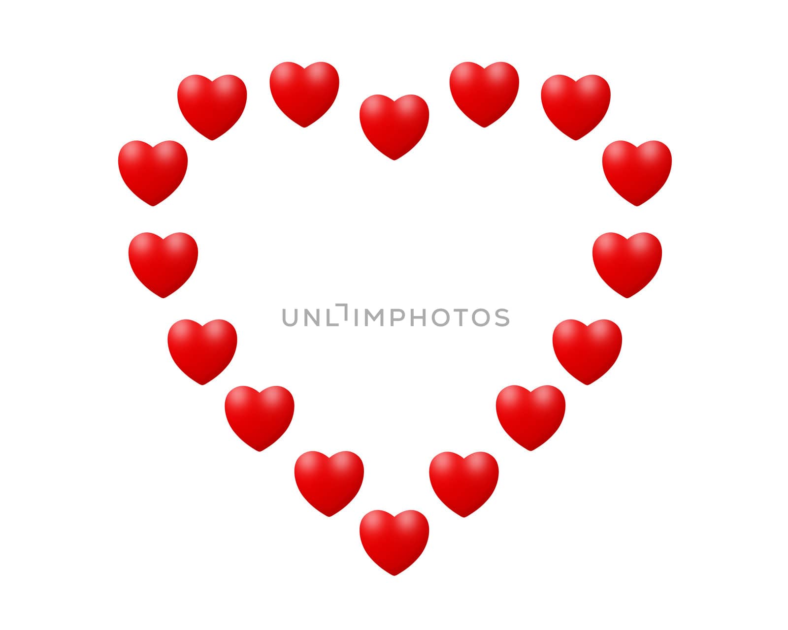 Heart shape illustration isolated on white, simple love concept