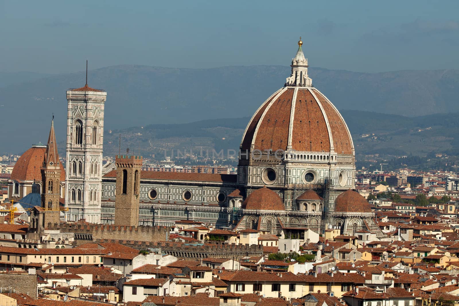 Cathedral of Florence Italy, View from the Michelangelo's Piazza 