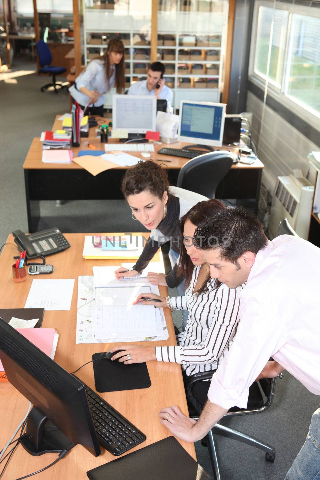 Portrait of a busy office