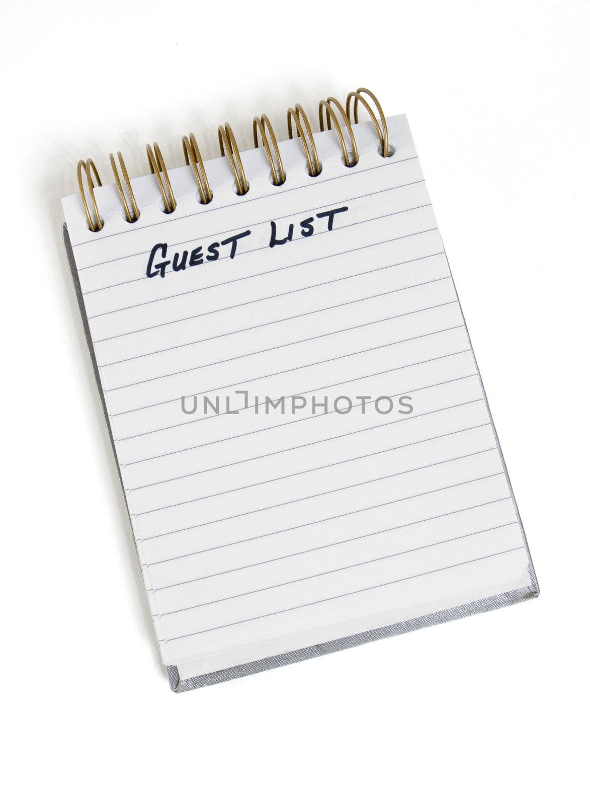 A guest list a reminder of people to invite