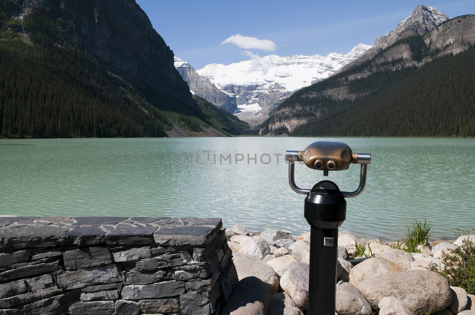 Tourist pay per view at Lake Louise in Alberta Canada