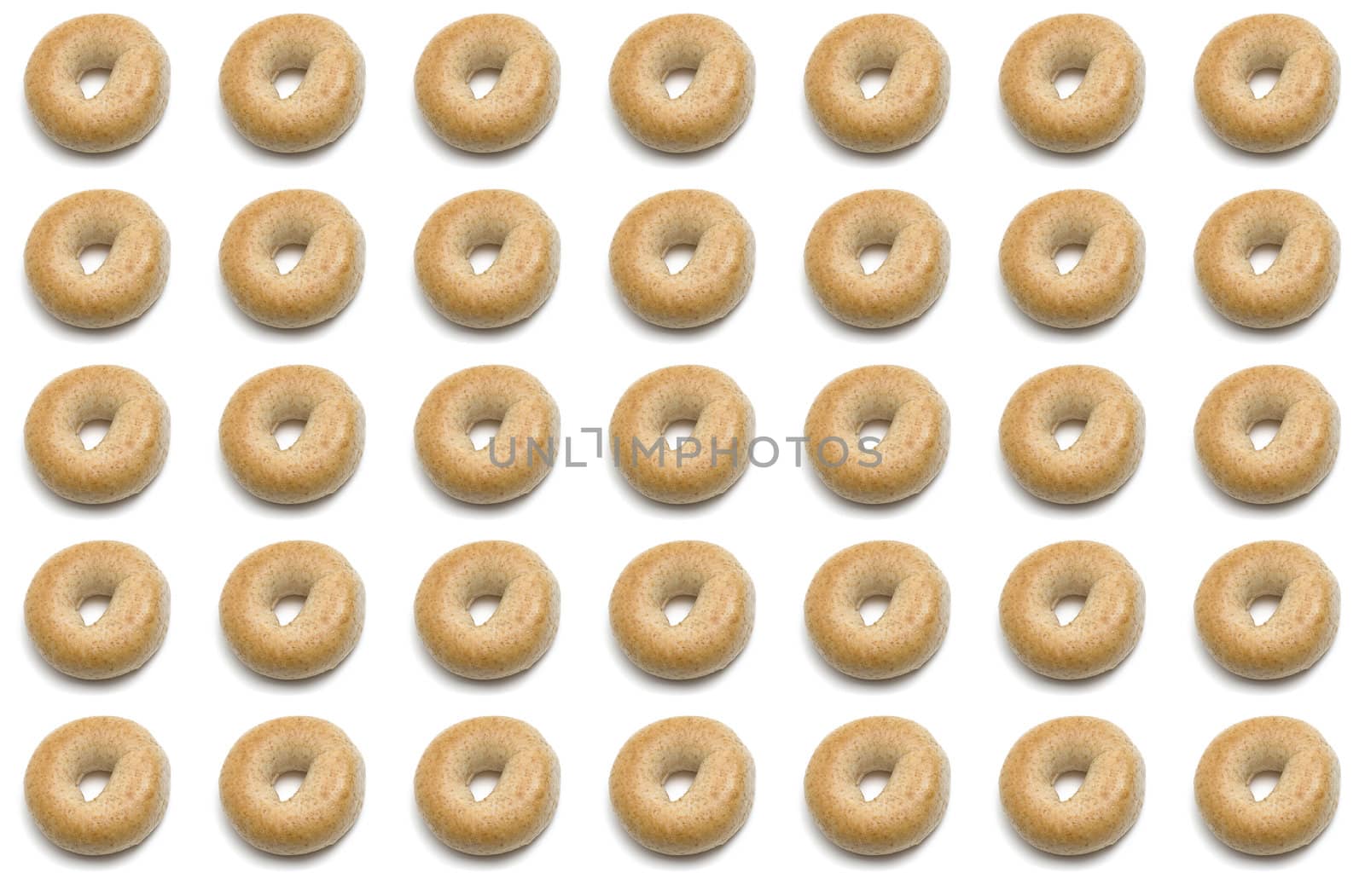 Thirty five whole wheat bagel isolated on white