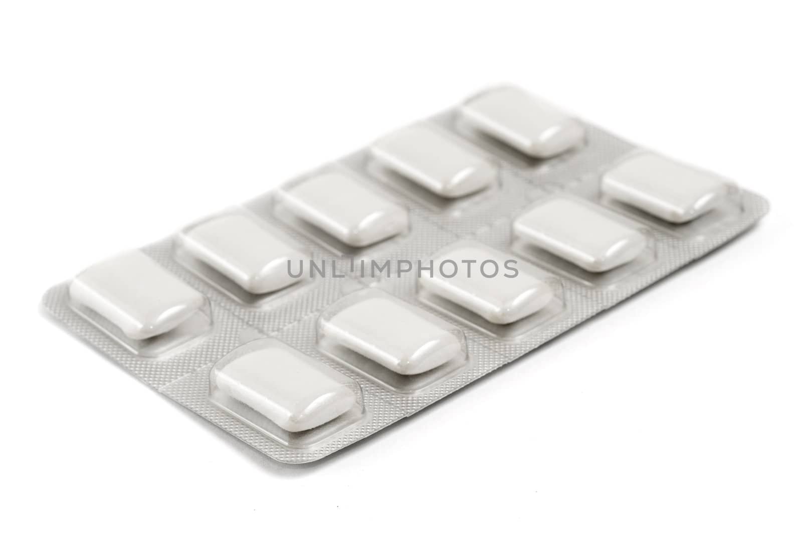 Selective focus on the foreground corner of a package of nicotine gum
