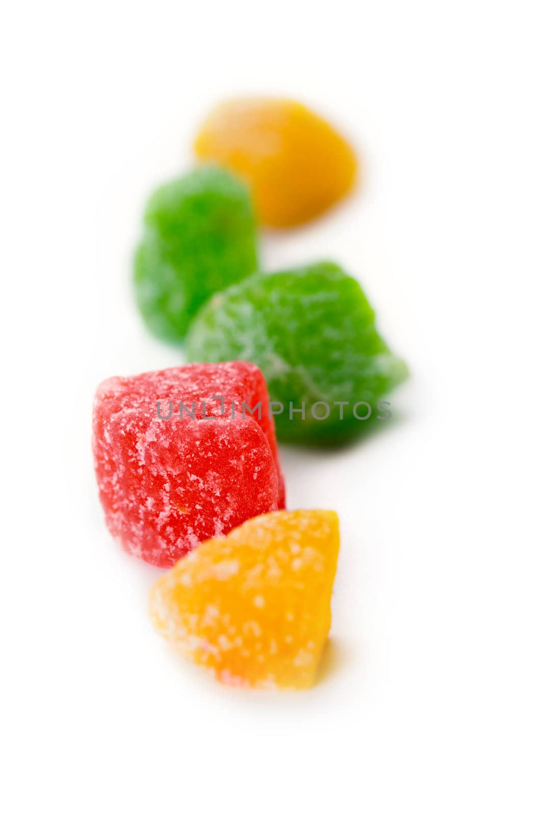 Candied fruit isolated on white background by Garsya