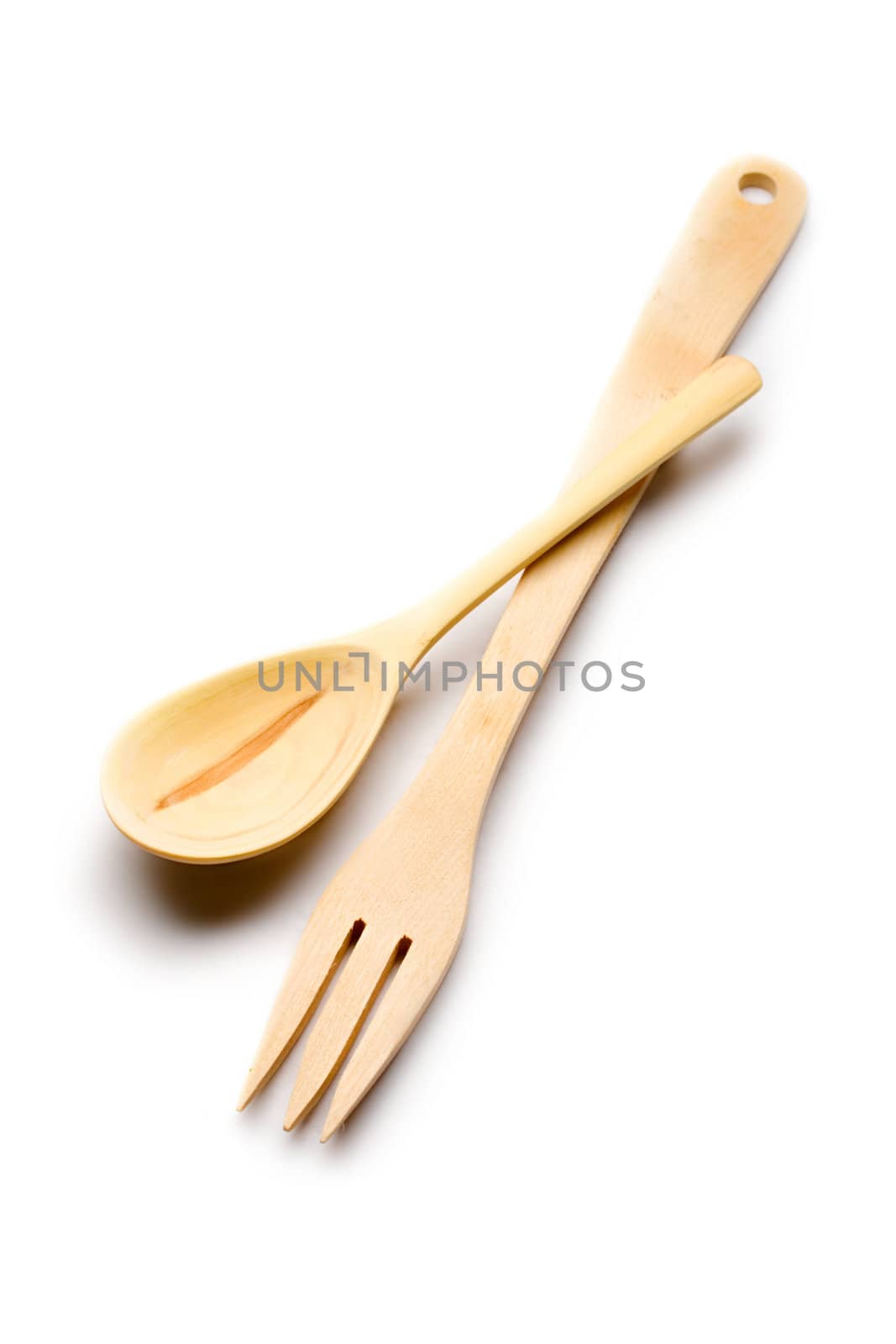 Wooden kitchen-ware isolated on white