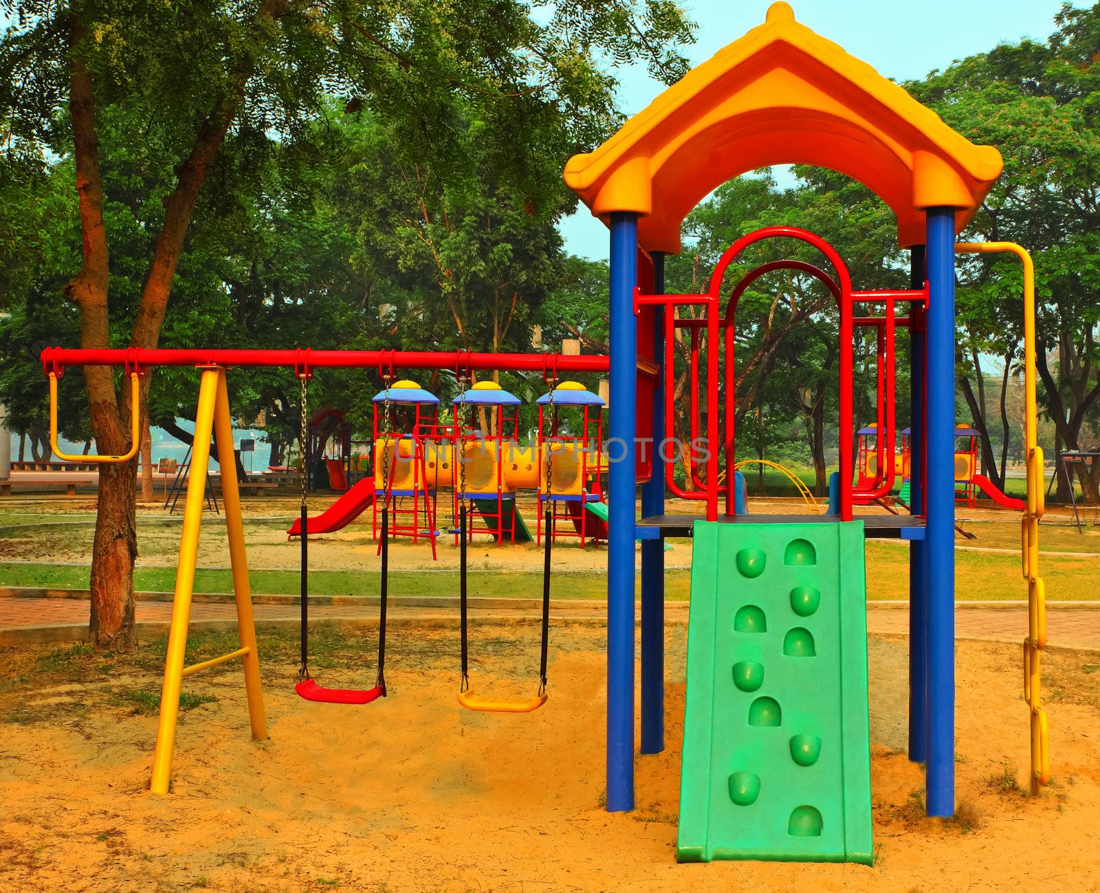 Colorful playground for children by sutipp11
