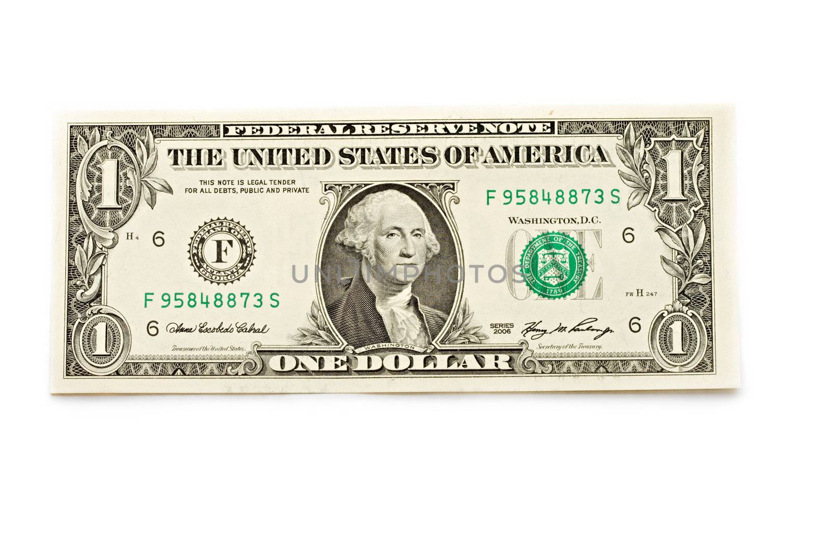 Dollar isolated on white by Garsya