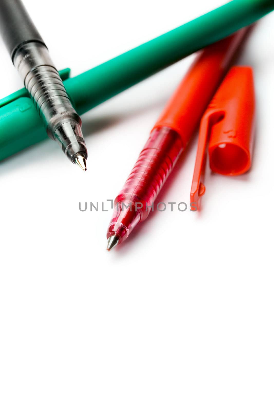 Pens isolated on white