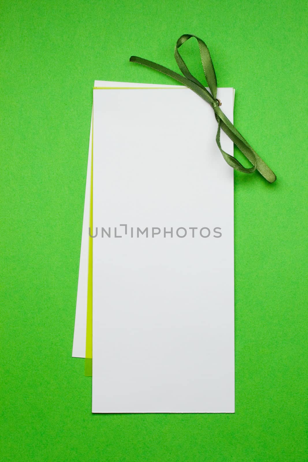Greeting card isolated on green by Garsya