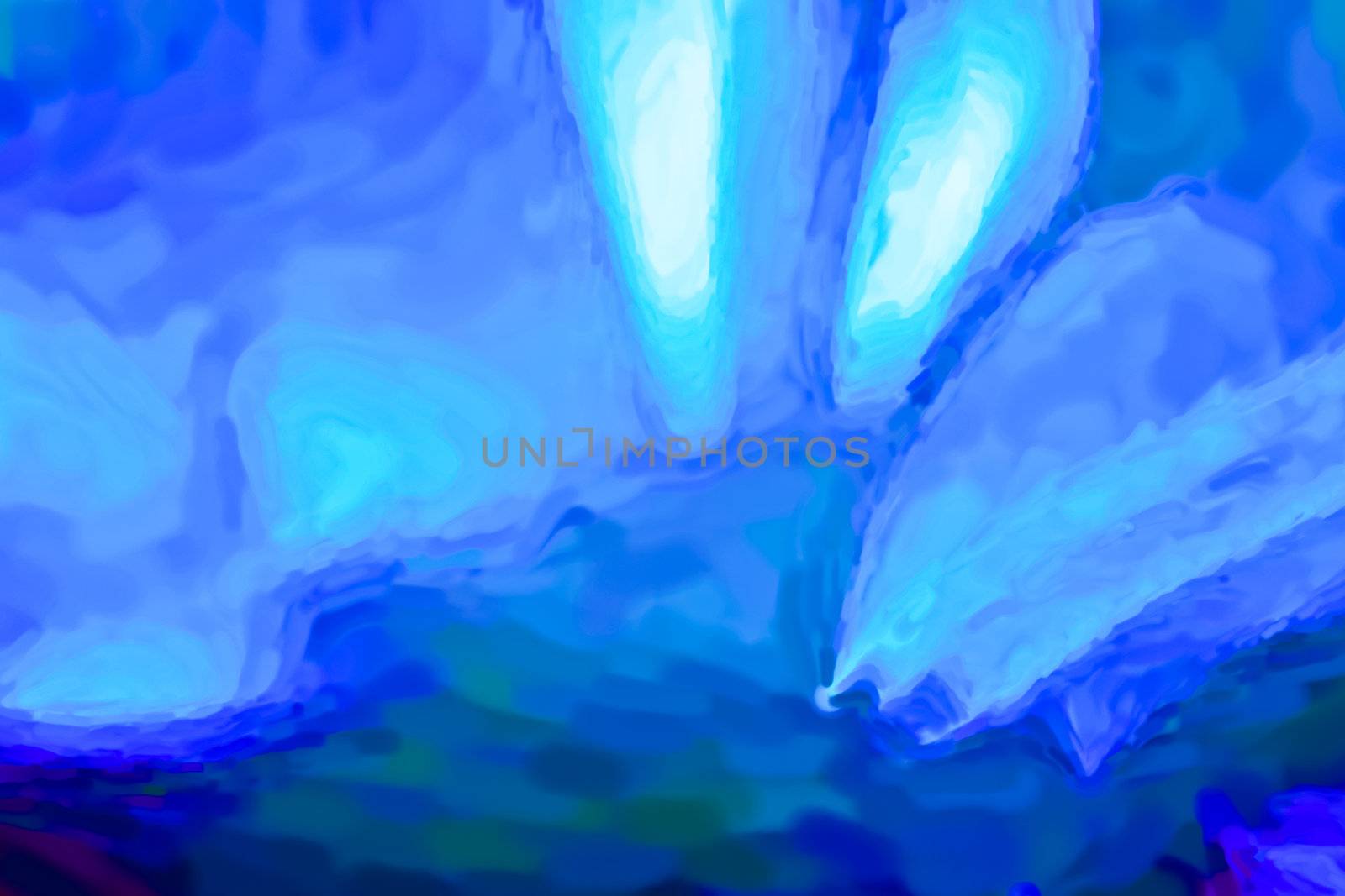Abstract digital painting in blue tones as a background