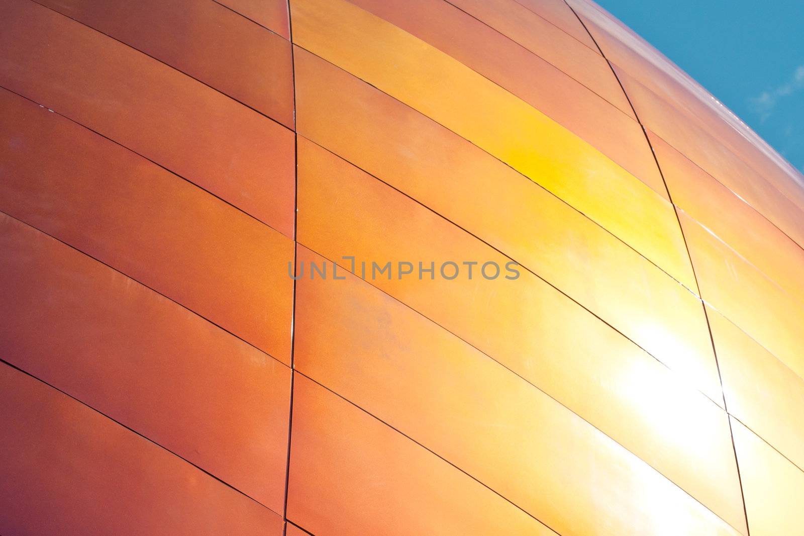Close up of a mdern building exterior in the afternoon sunlight