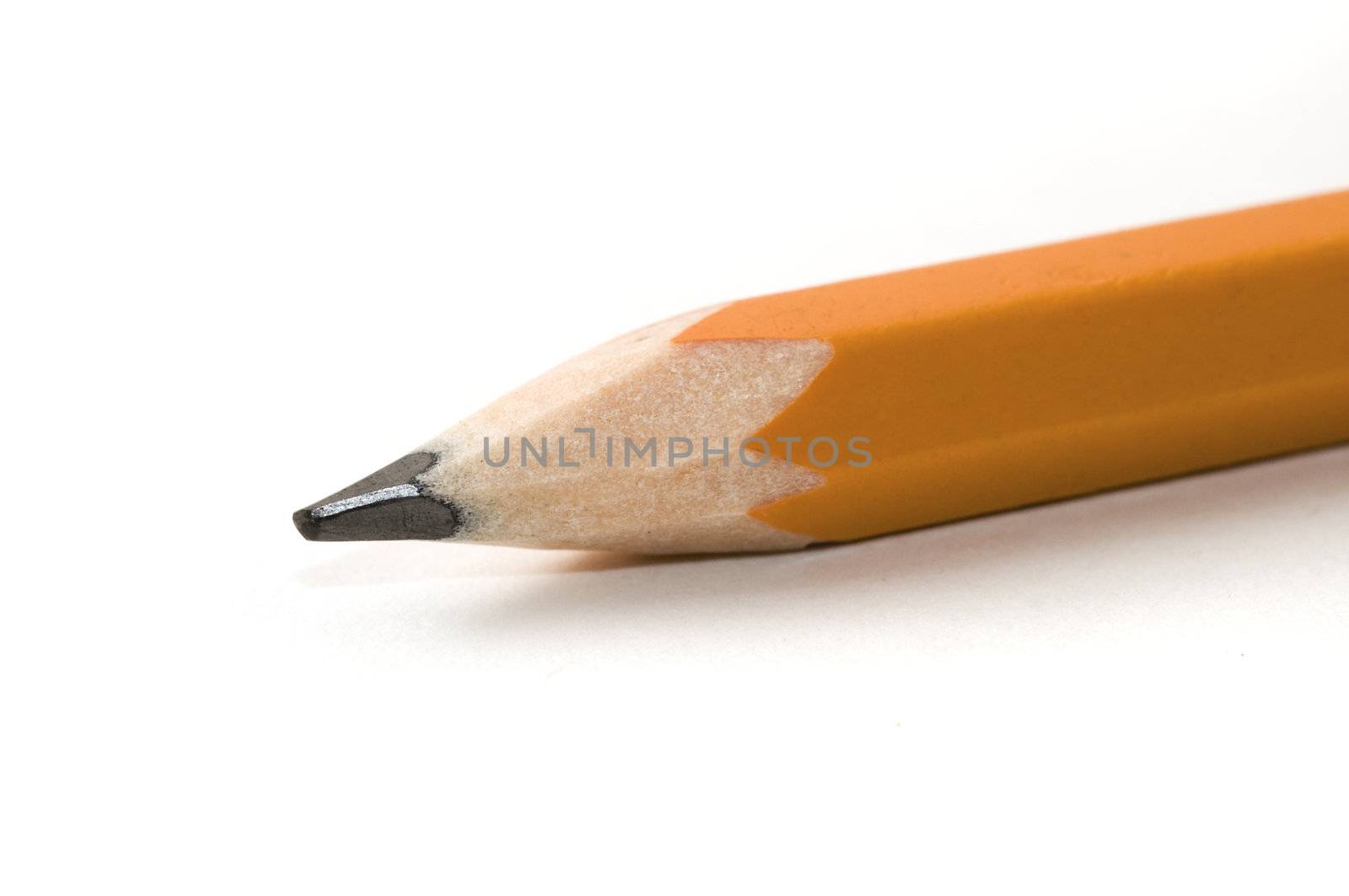 Macro image of the sharpened end of a HB pencil
