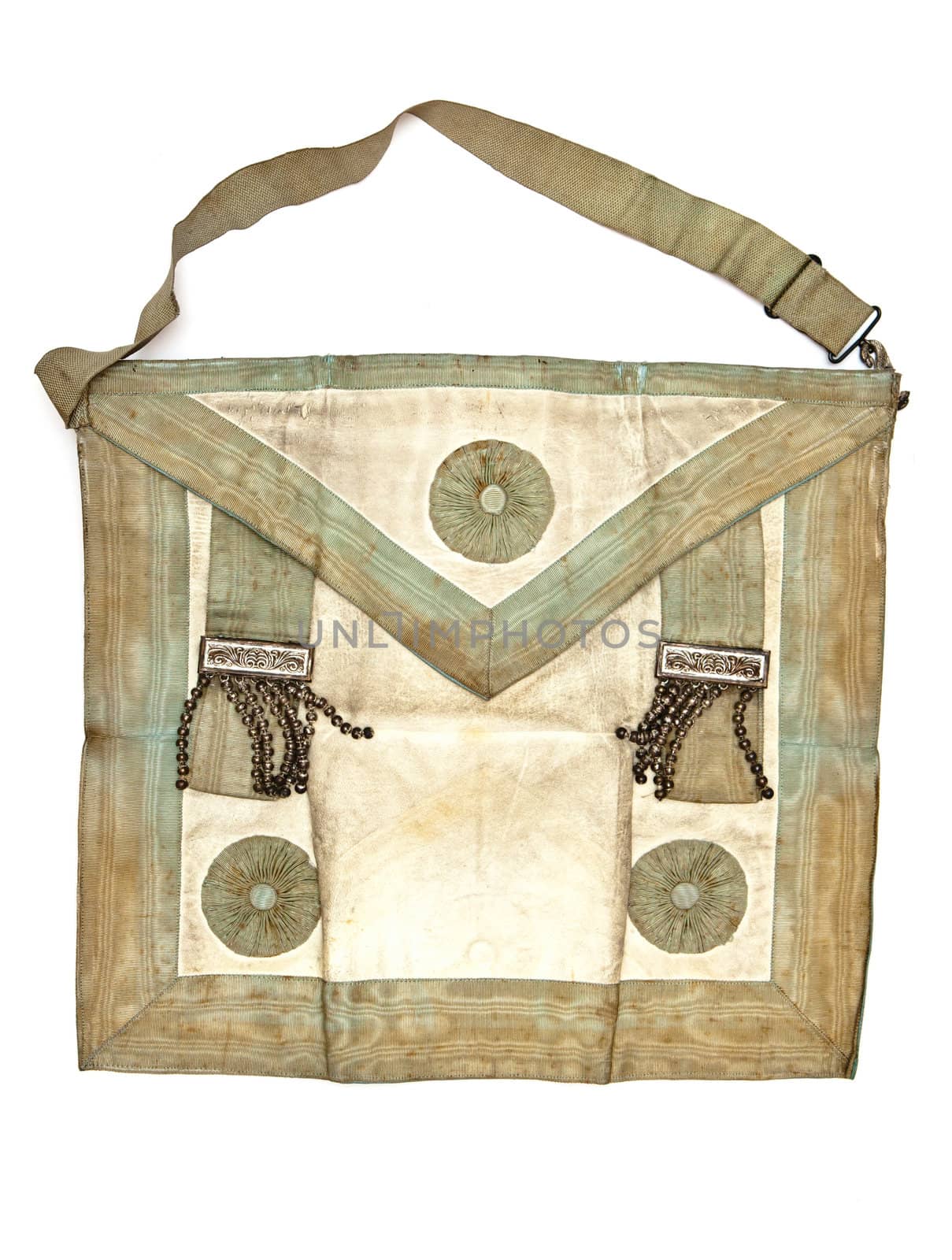 A traditional freemason's canvas bag from the early 20th century