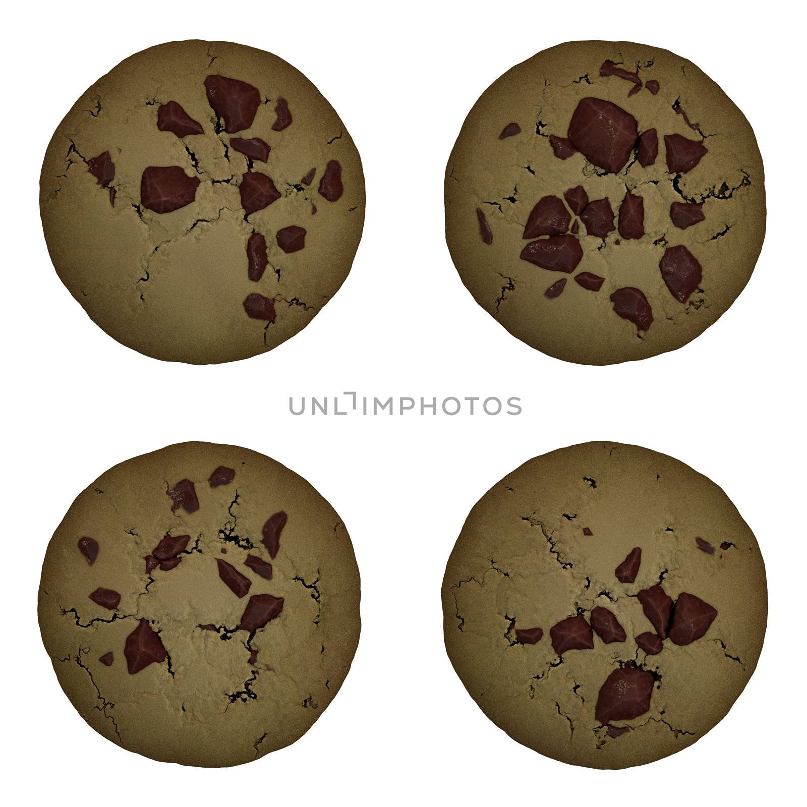 Chocolate Chip Cookie isolated with a clipping path