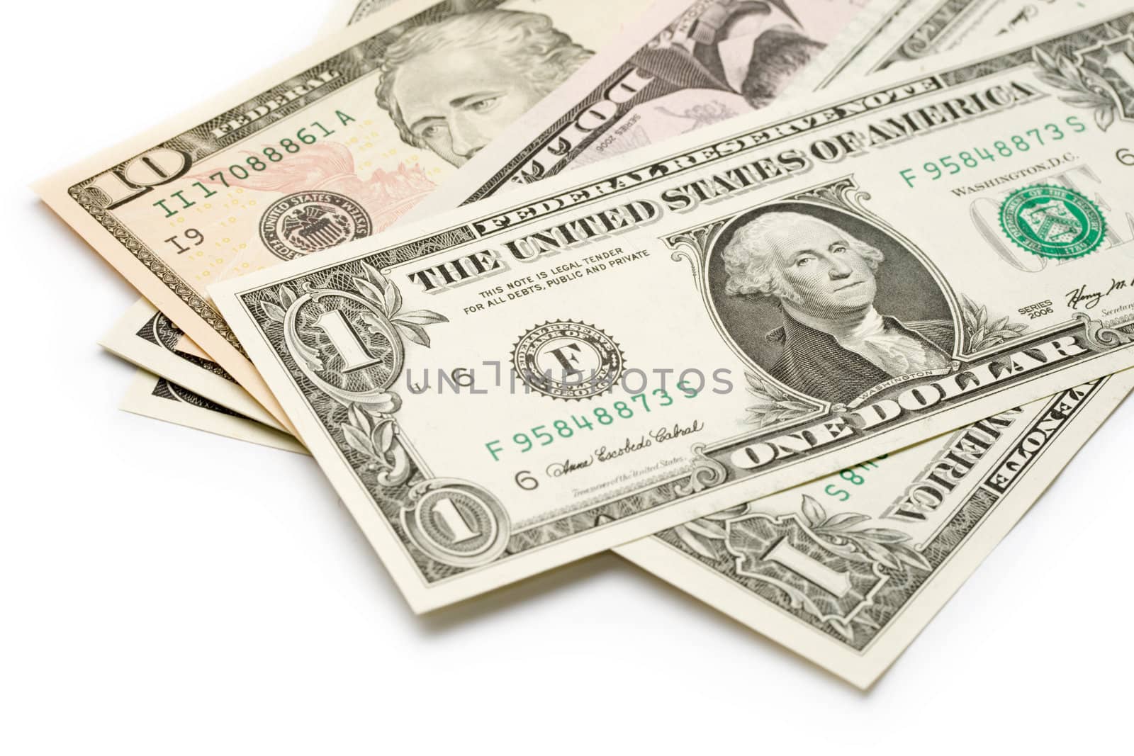 Dollars isolated on white