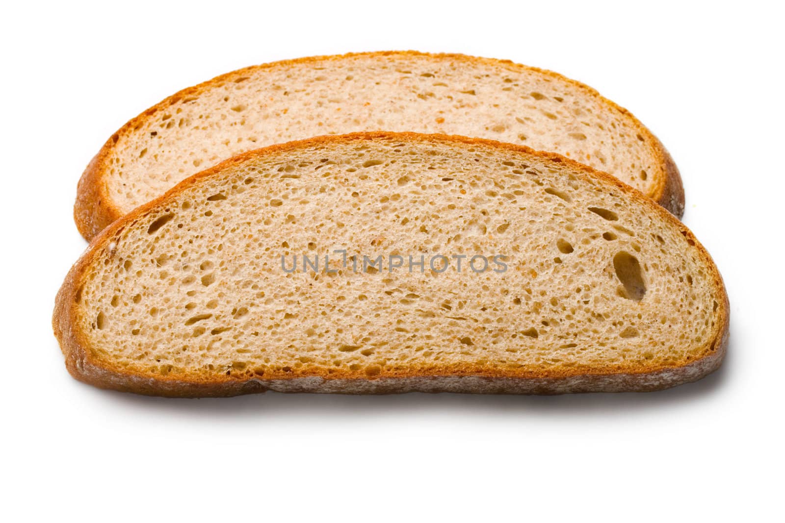 Bread slices isolated on white