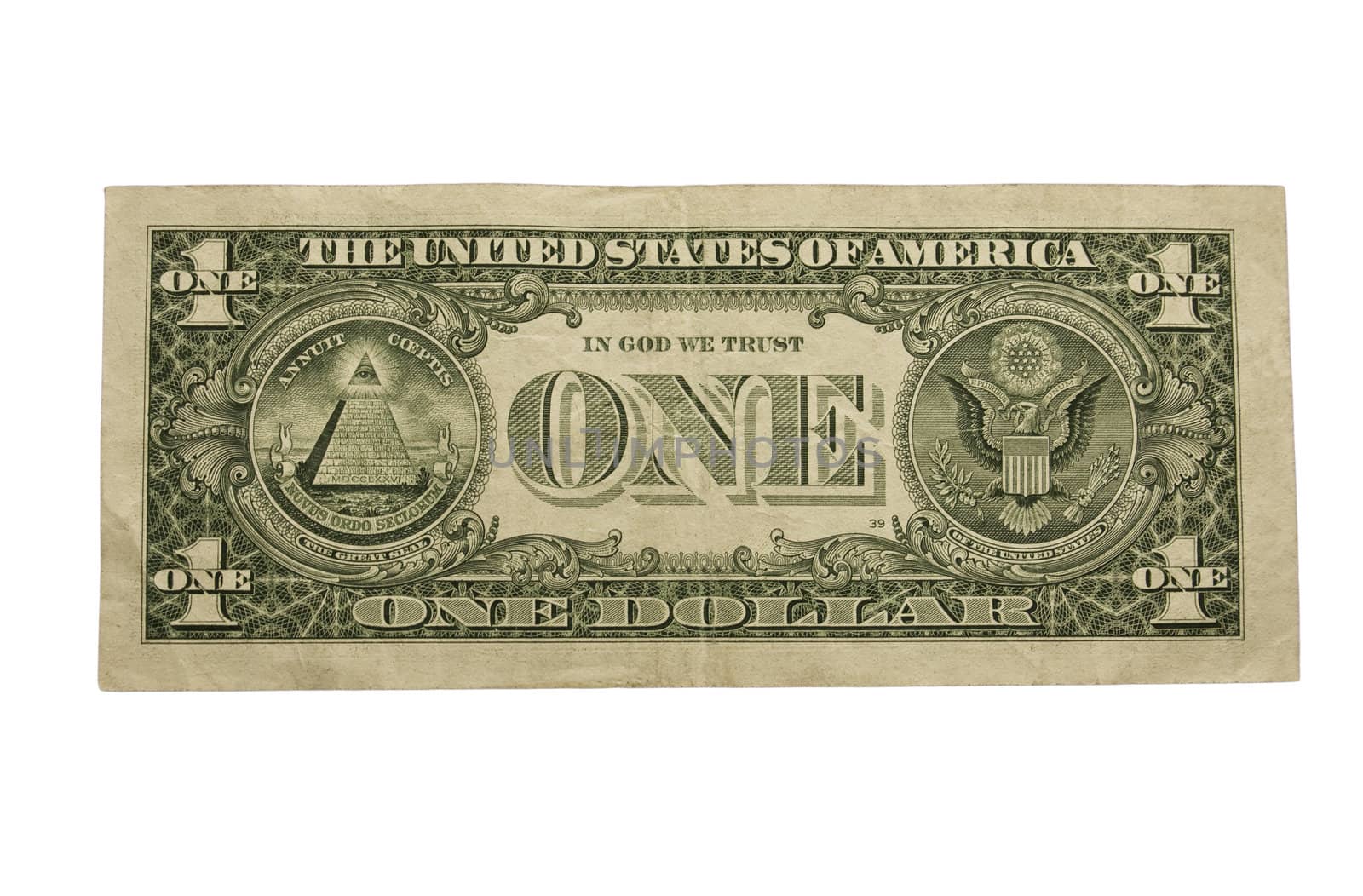 Bent one dollar bill by minoandriani