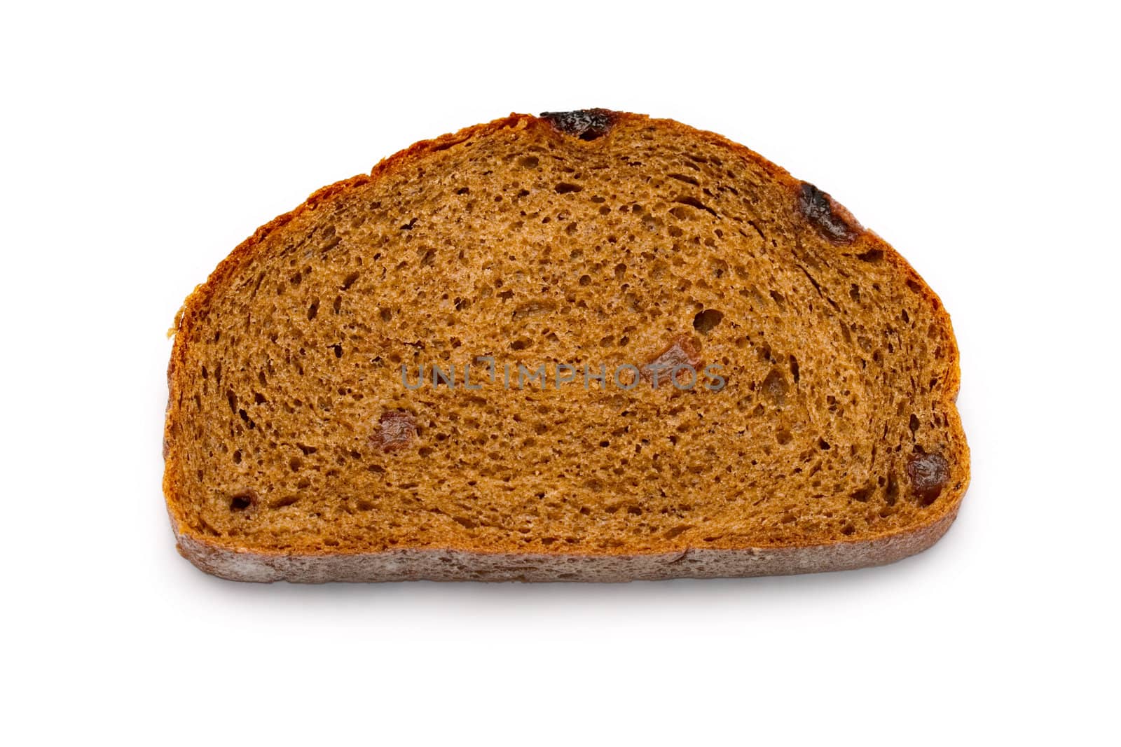 Bread slice isolated on white