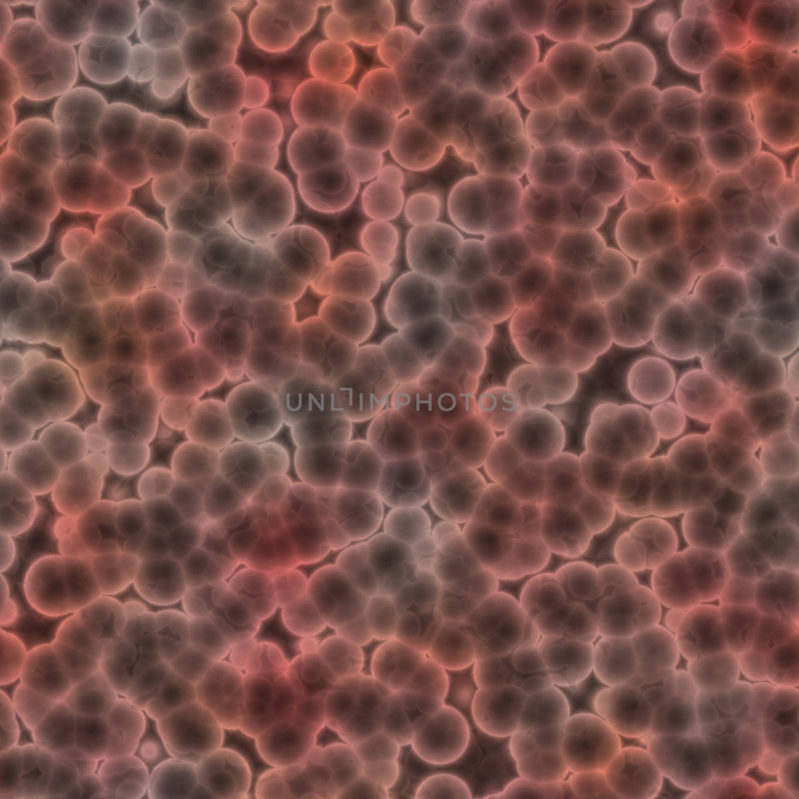 Red bacterial cells glowing by Nanisimova