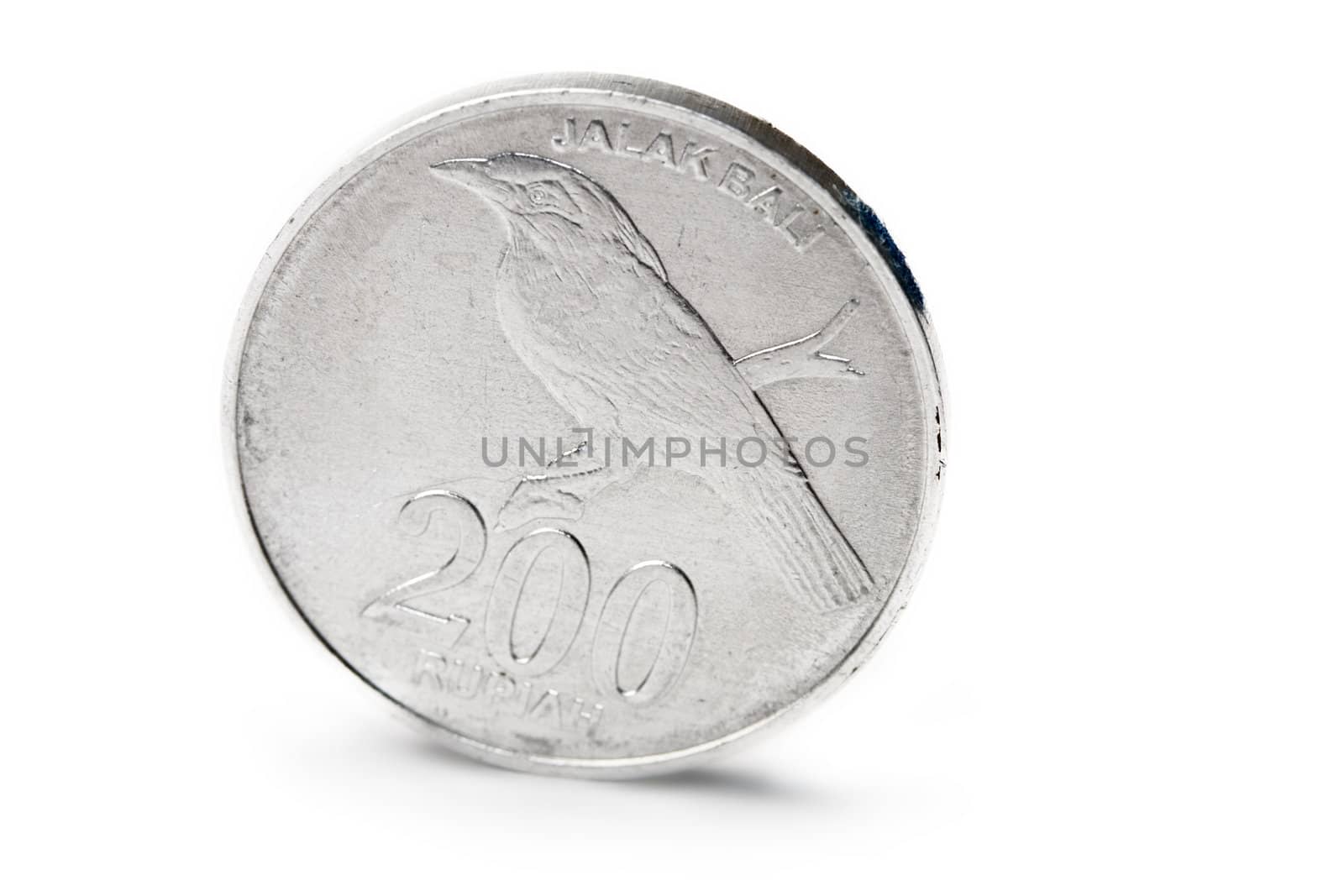Two hundred rupiah isolated on white