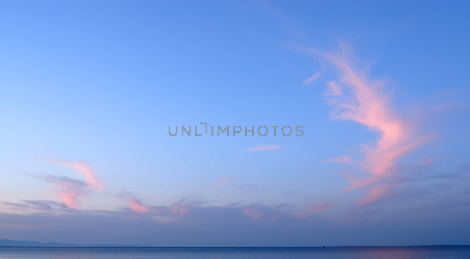 Sky with clouds and sea