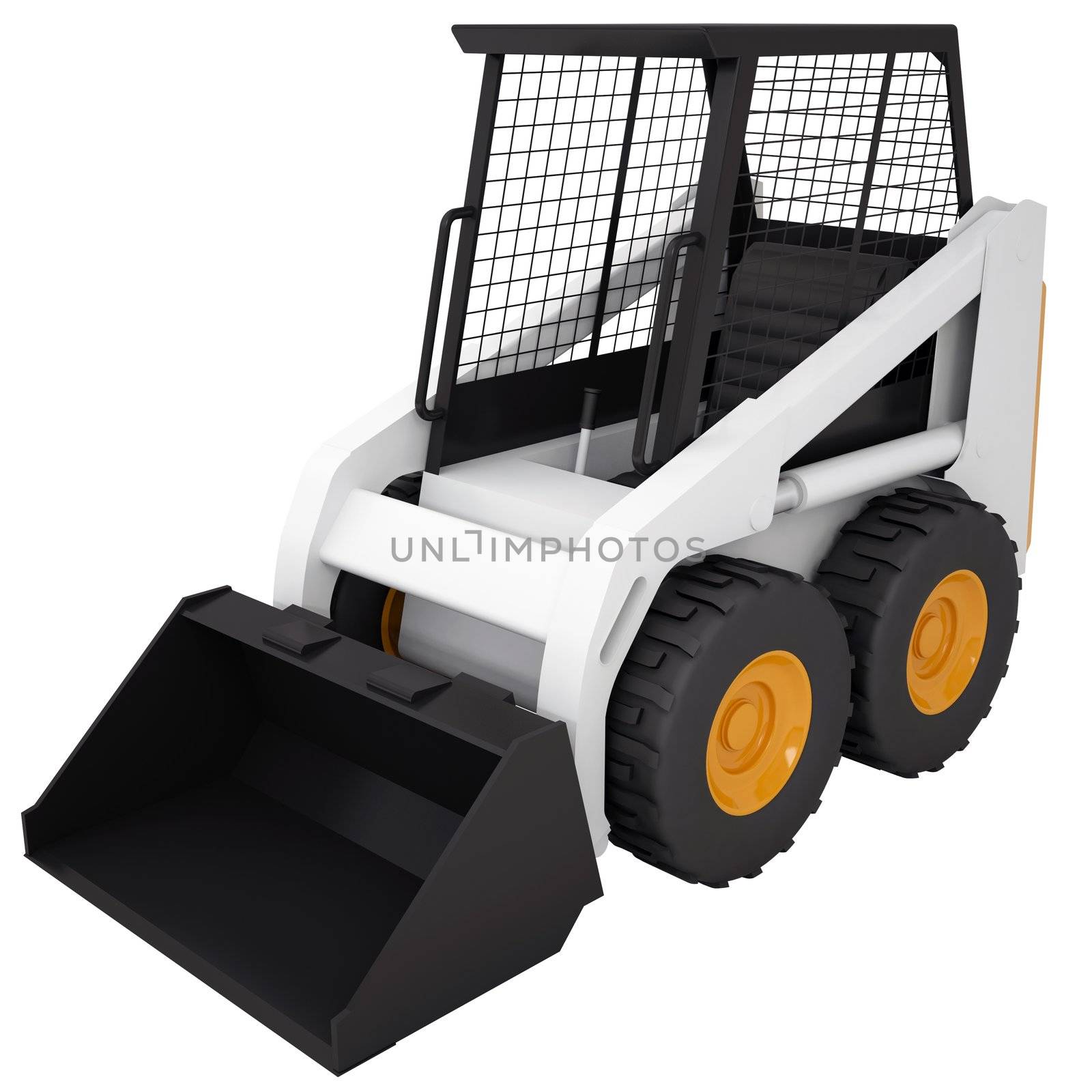 Small tractor. Isolated render on a white background