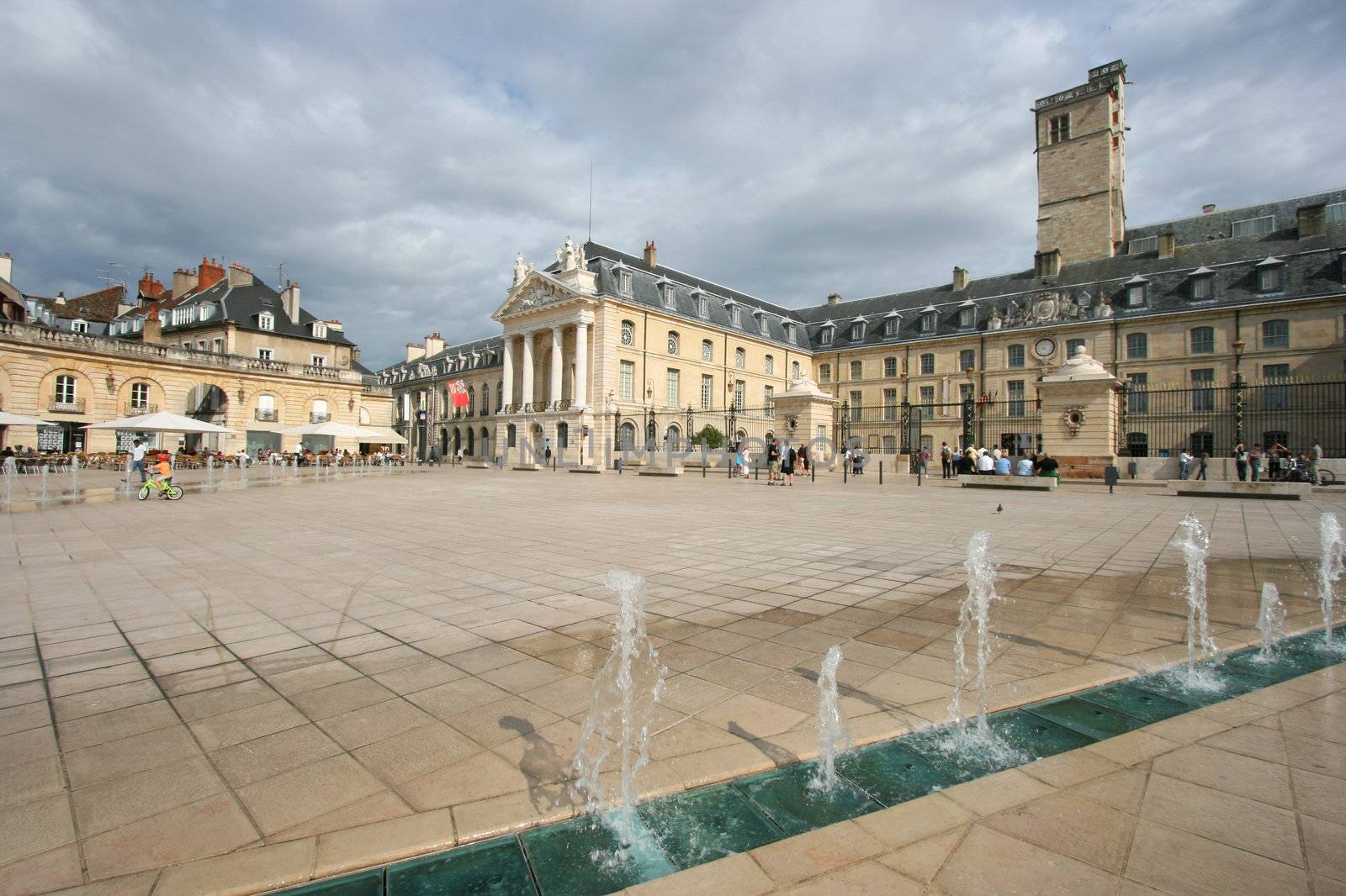 Liberation Square and the Palace of Dukes of Burgundy (Palais des ducs de Bourgogne) in Dijon, France. Beautiful town.