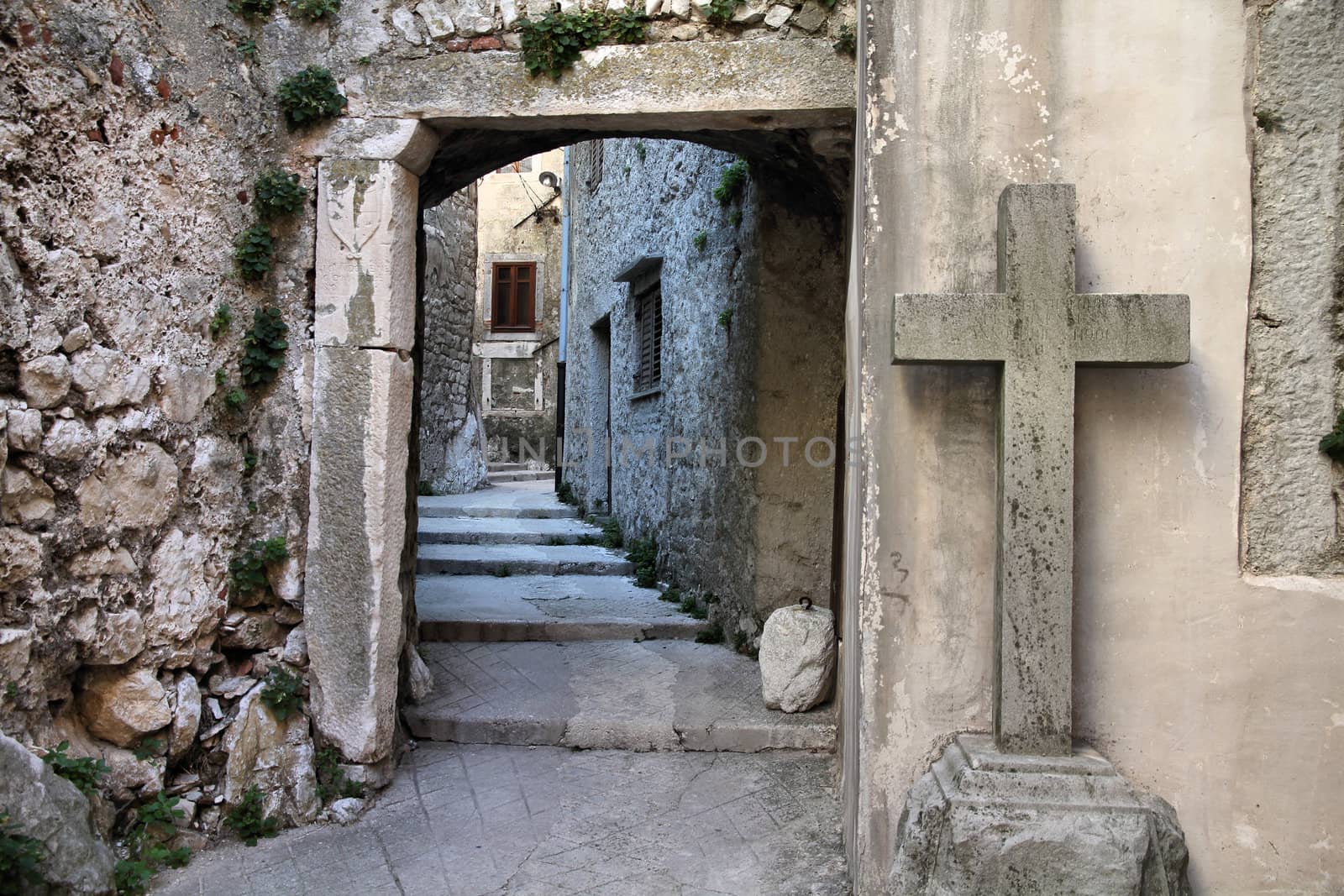 Croatia - Plomin on Istria peninsula. Typical Croatian old town.