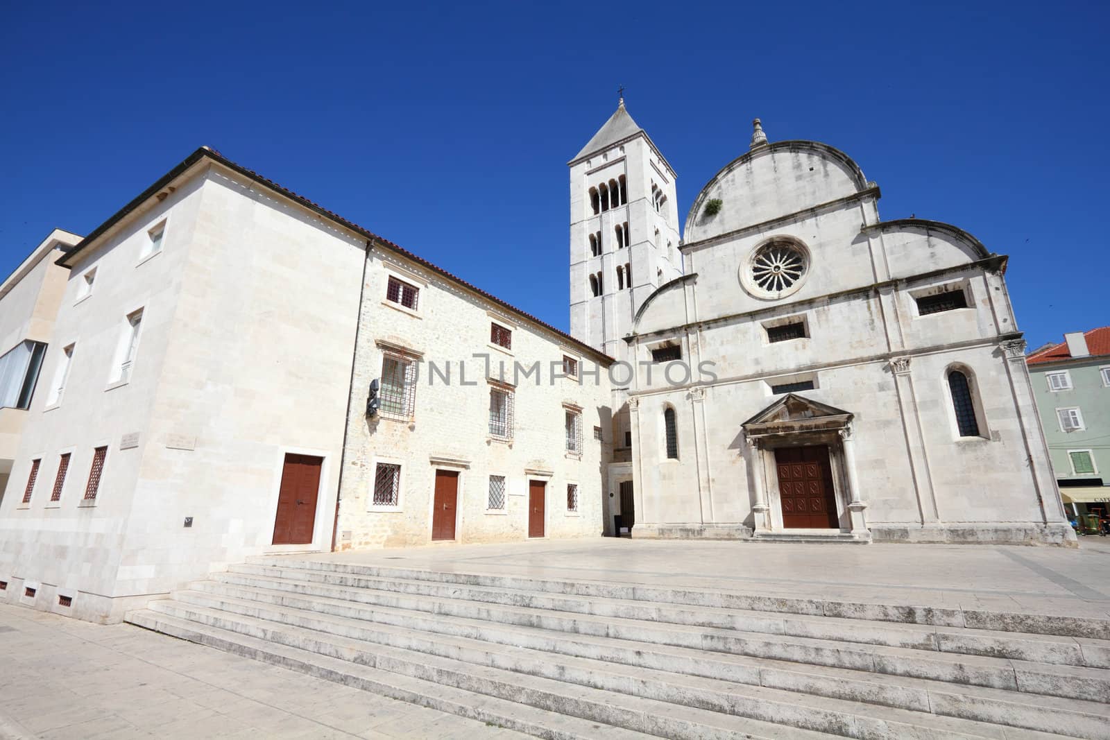 Croatia - Zadar in Dalmatia. Townscape with St. Mary church.