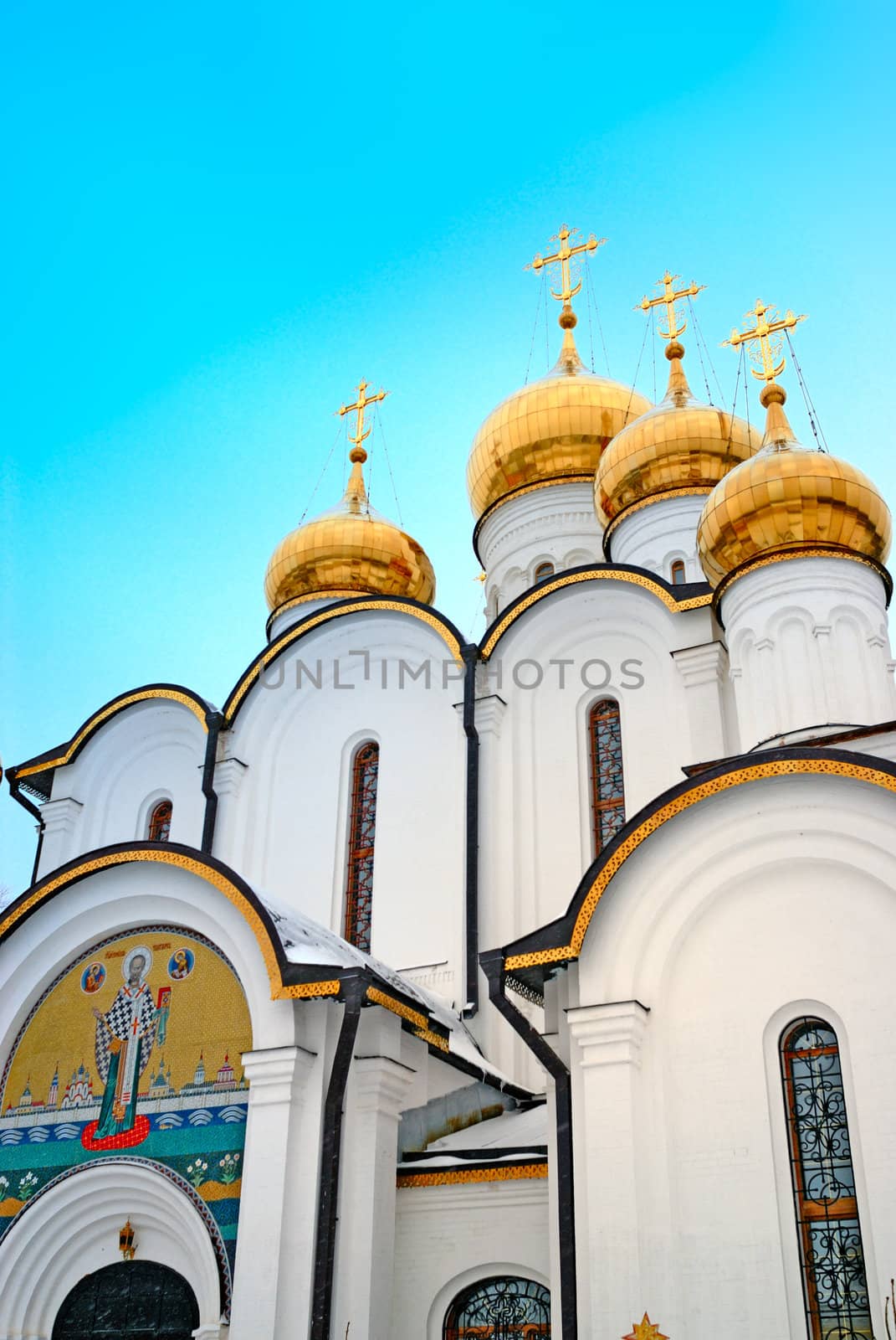 Gold domes of orthodox church by mahout