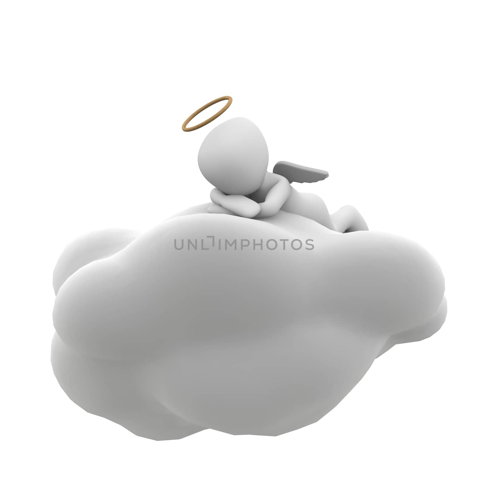 angel sitting on a cloud by 3DAgentur