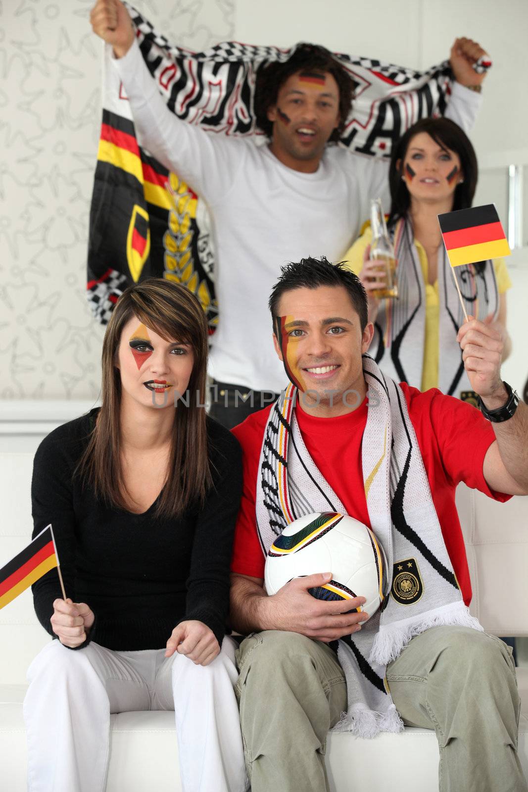 Group of German soccer supporters by phovoir