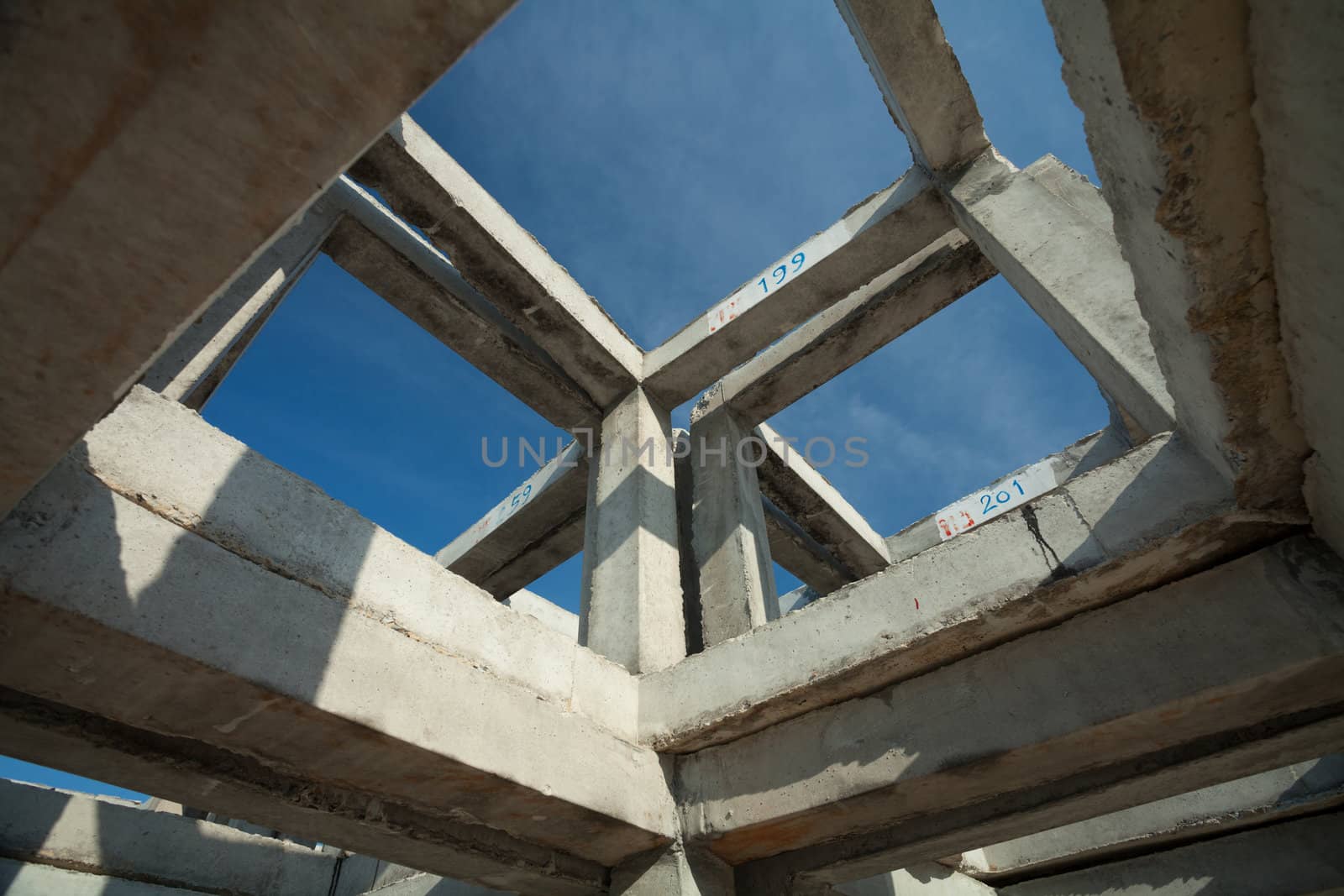 Large concrete blocks. Prepared for an artificial reef. Put a layer on the beach.