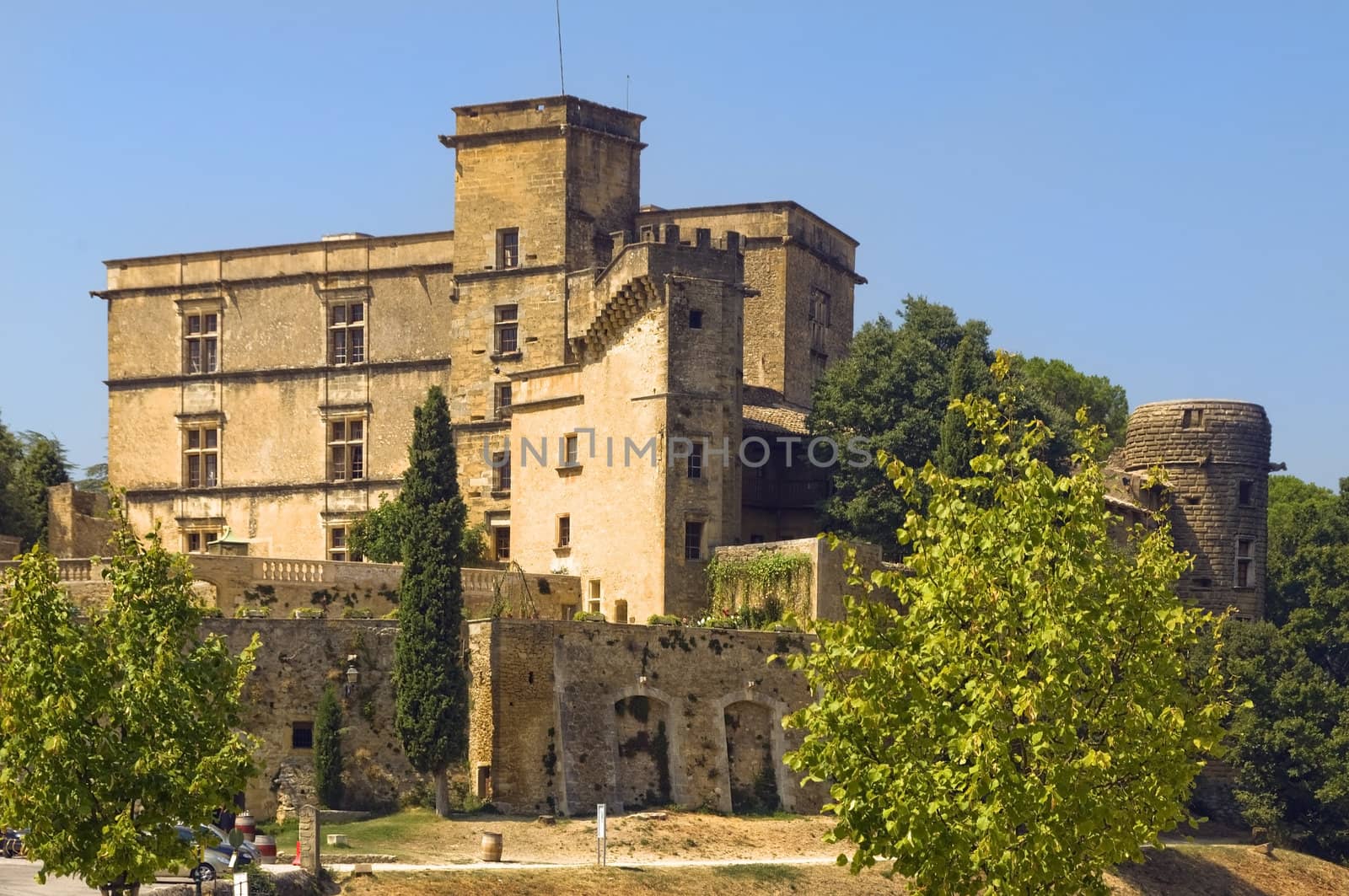 The renaissance Lourmarin Castle ( chateau de lourmarin ), Provence, region of Luberon, France, built between 15th and 16th centuries