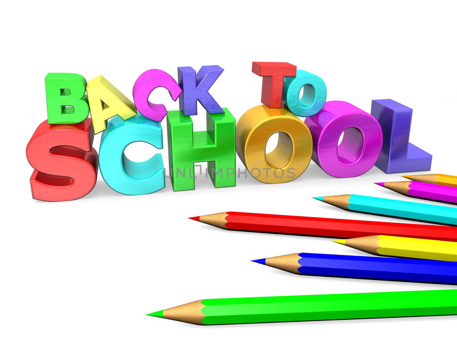 back to school in 3d rendered