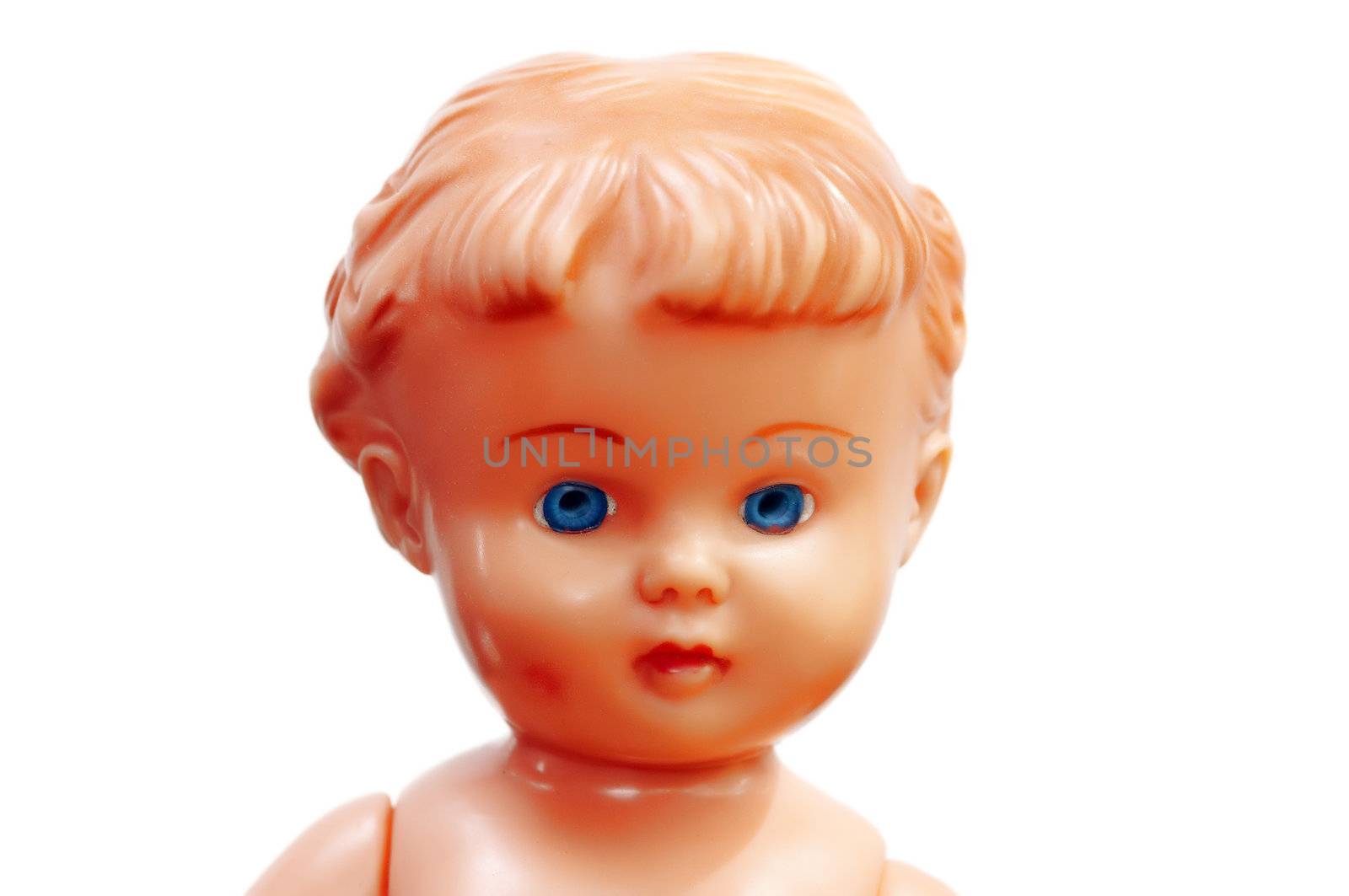 Isolated the baby-doll - detail of head